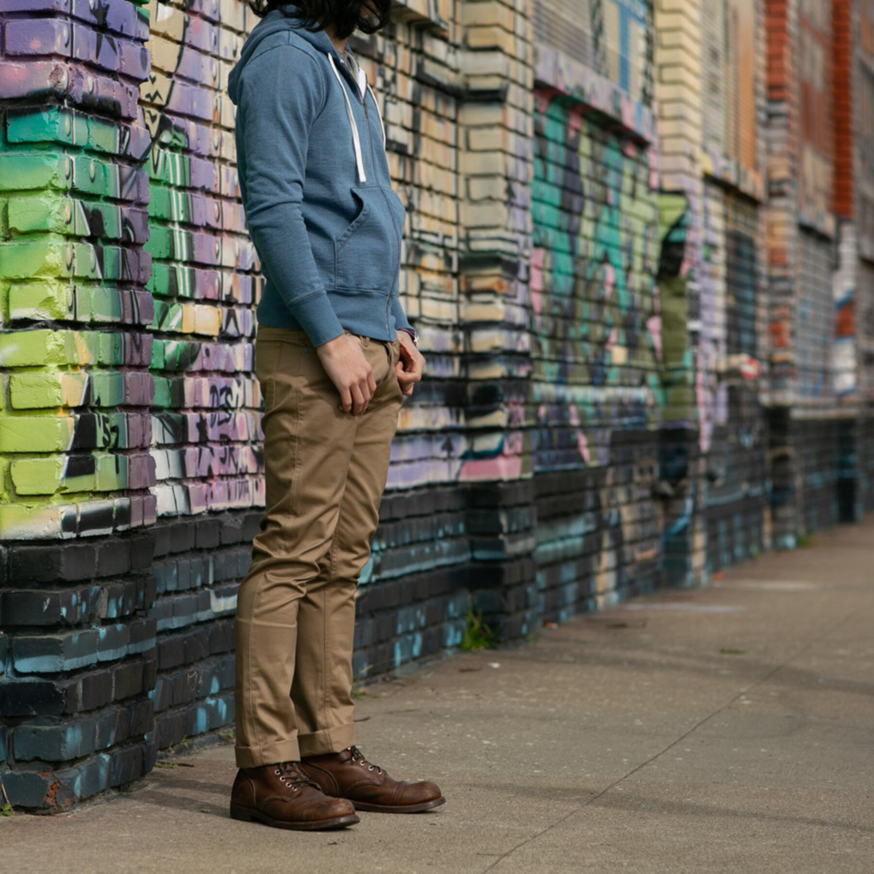 gustin vintage indigo zip hoodie