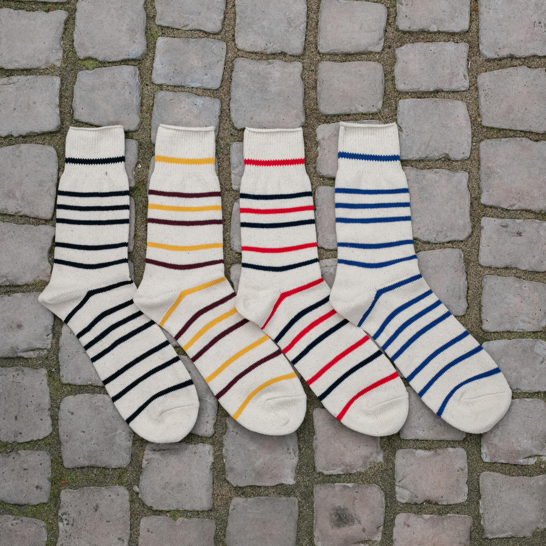 gustin japan stripe three quarter sock 4pk
