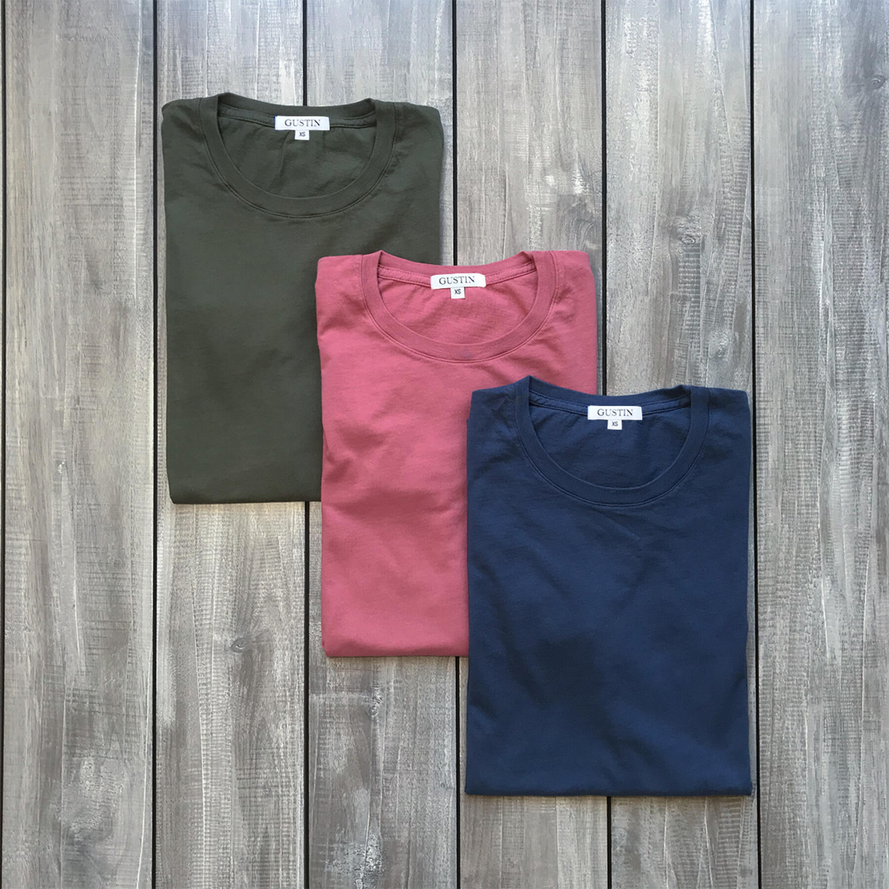 gustin usa t-shirt 3pk (pine, rose, navy)
