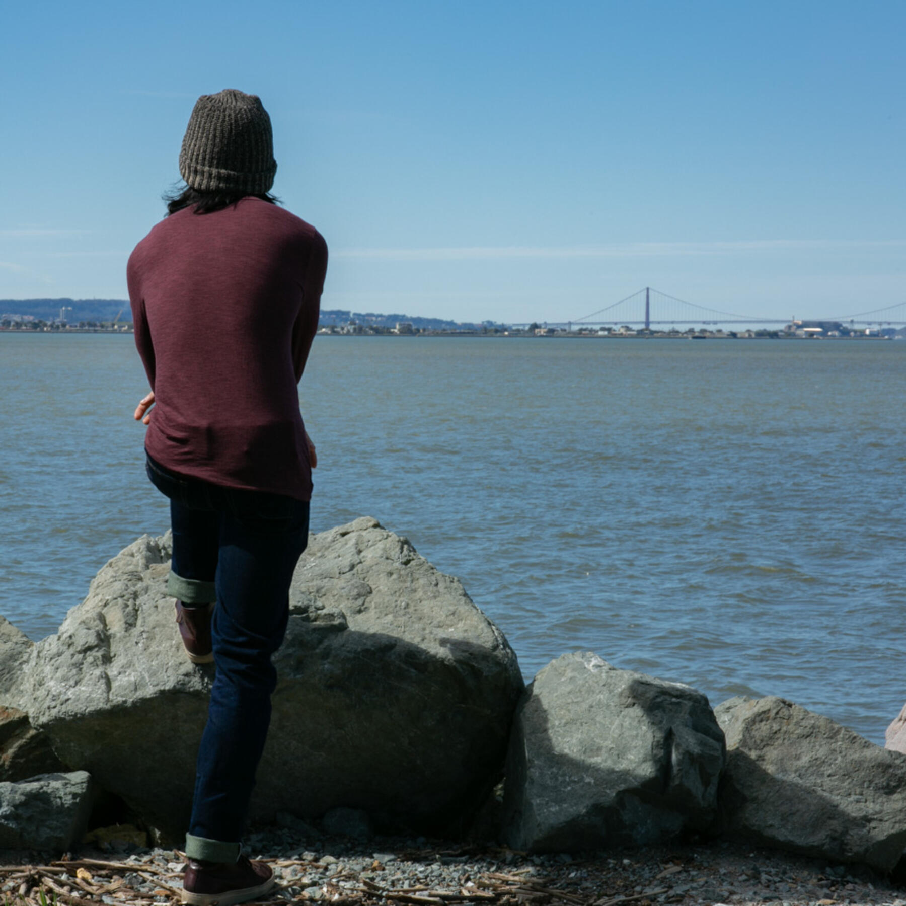 gustin twisted yarn henley - oxblood