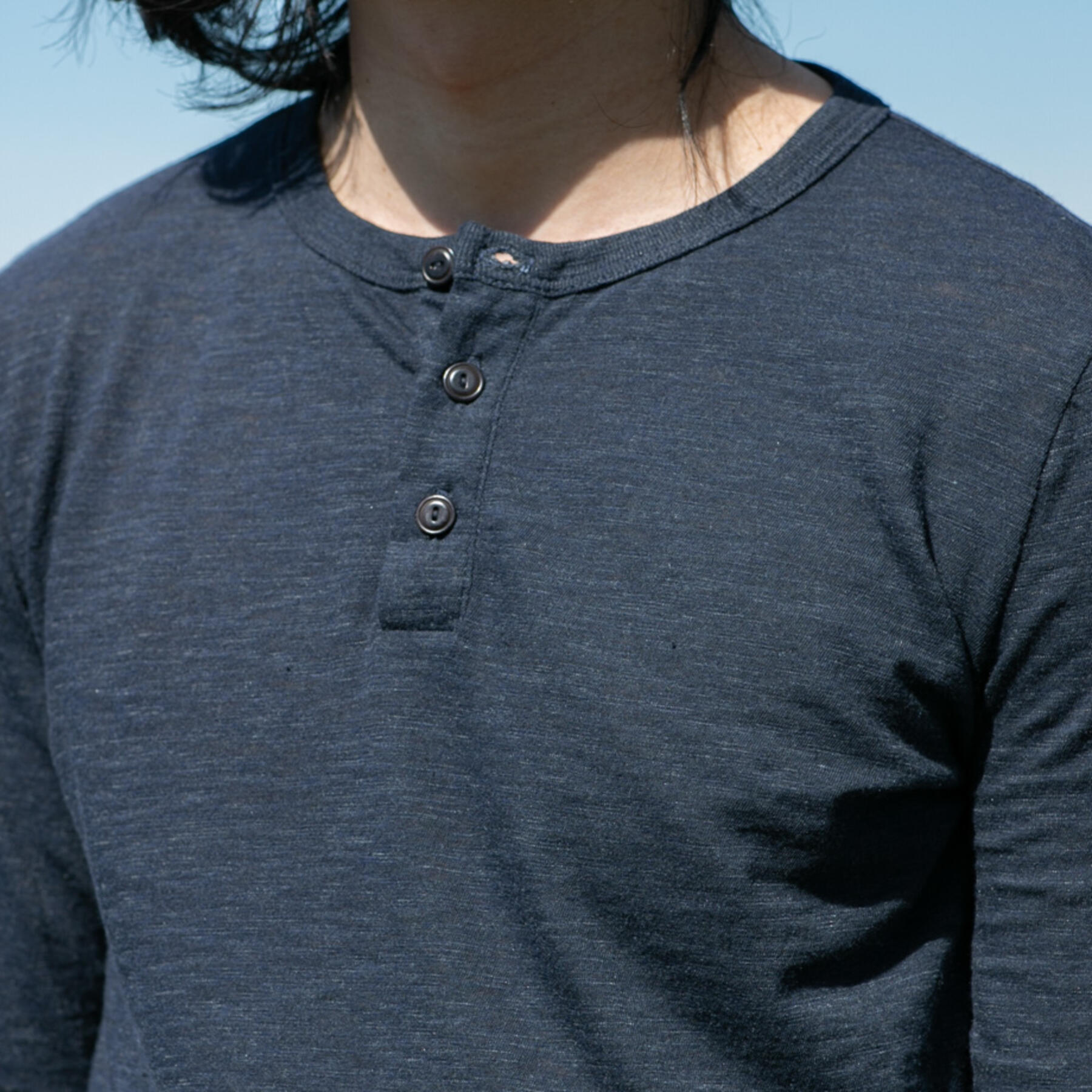 gustin twisted yarn henley - dark ocean