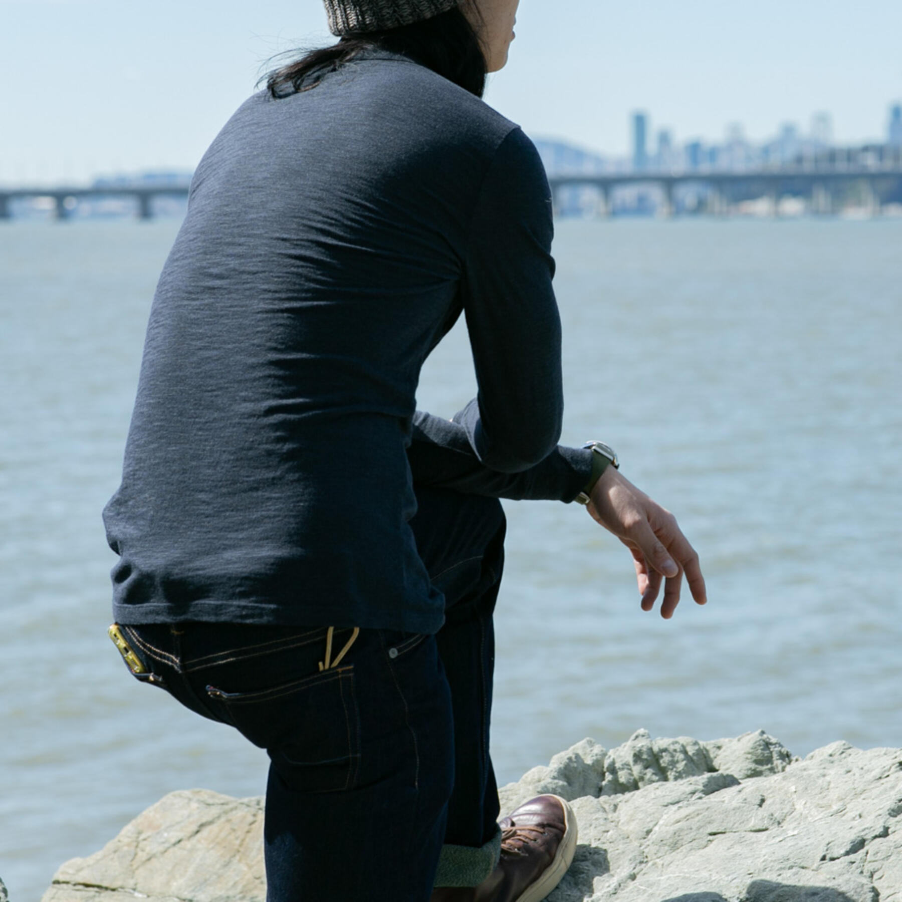 gustin twisted yarn henley - dark ocean