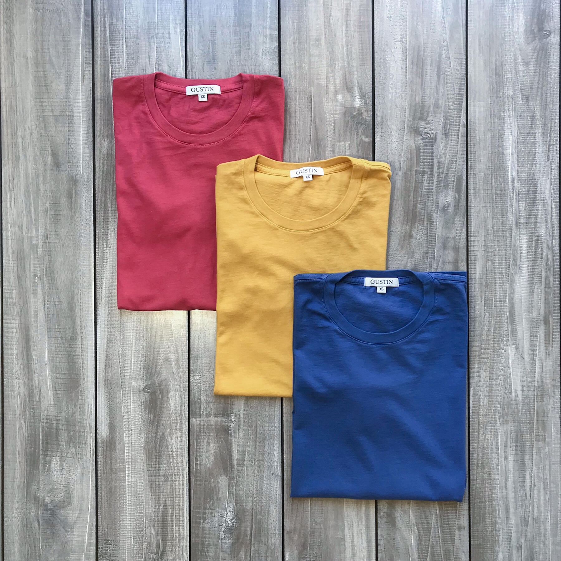 gustin usa t-shirt 3pk (crimson, gold, faded blue)