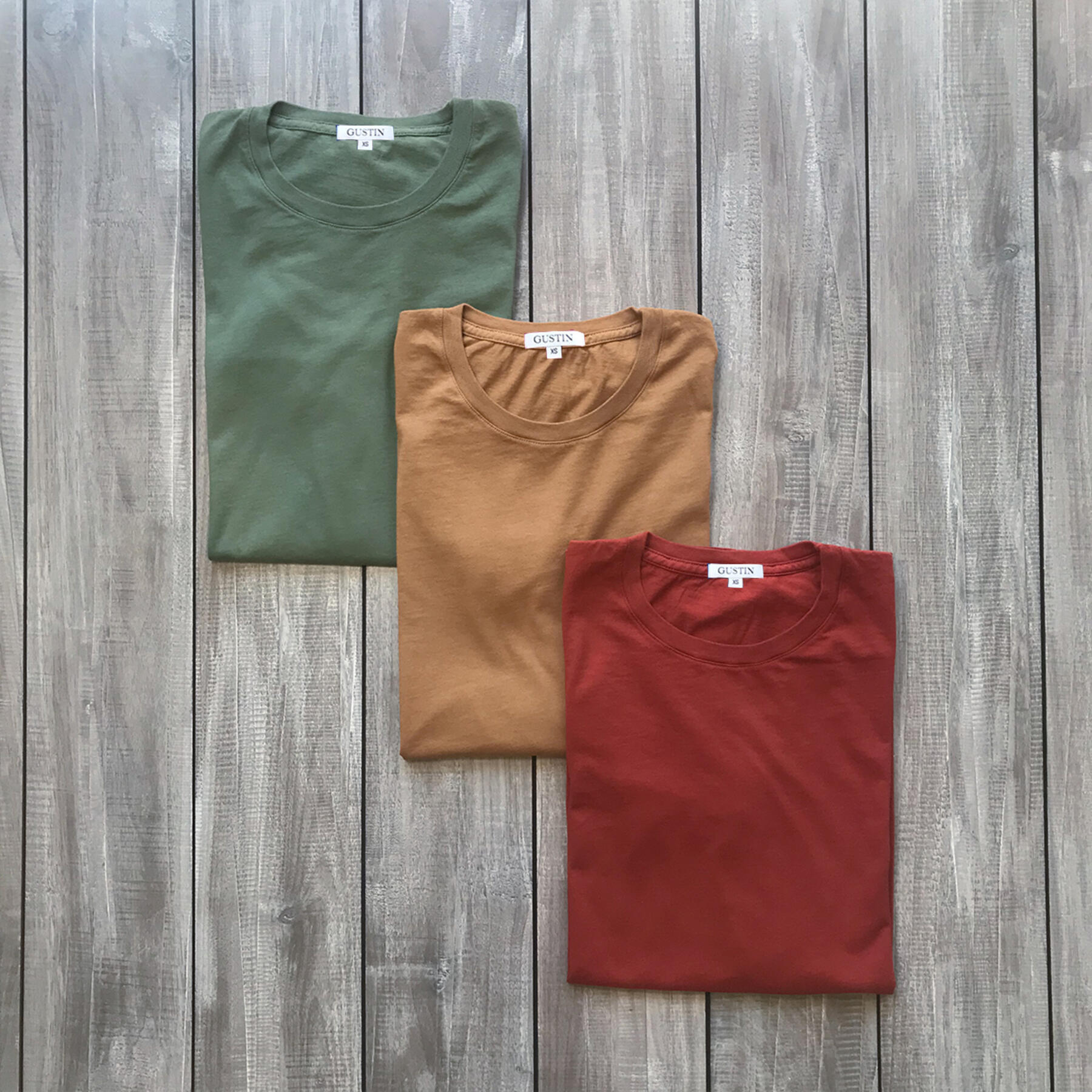 gustin usa t-shirt 3pk (cypress, mustard, sunset)