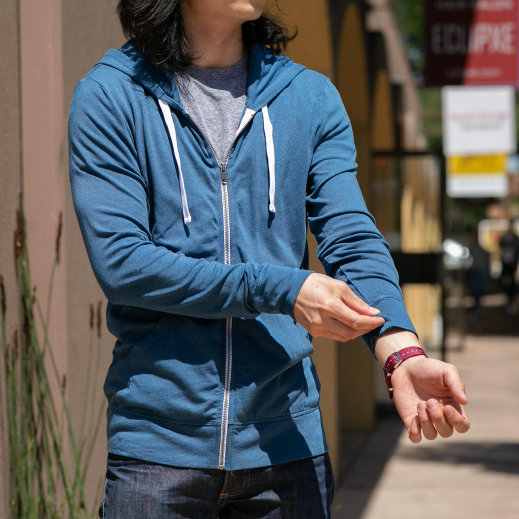 gustin superlight zip hoodie - azure