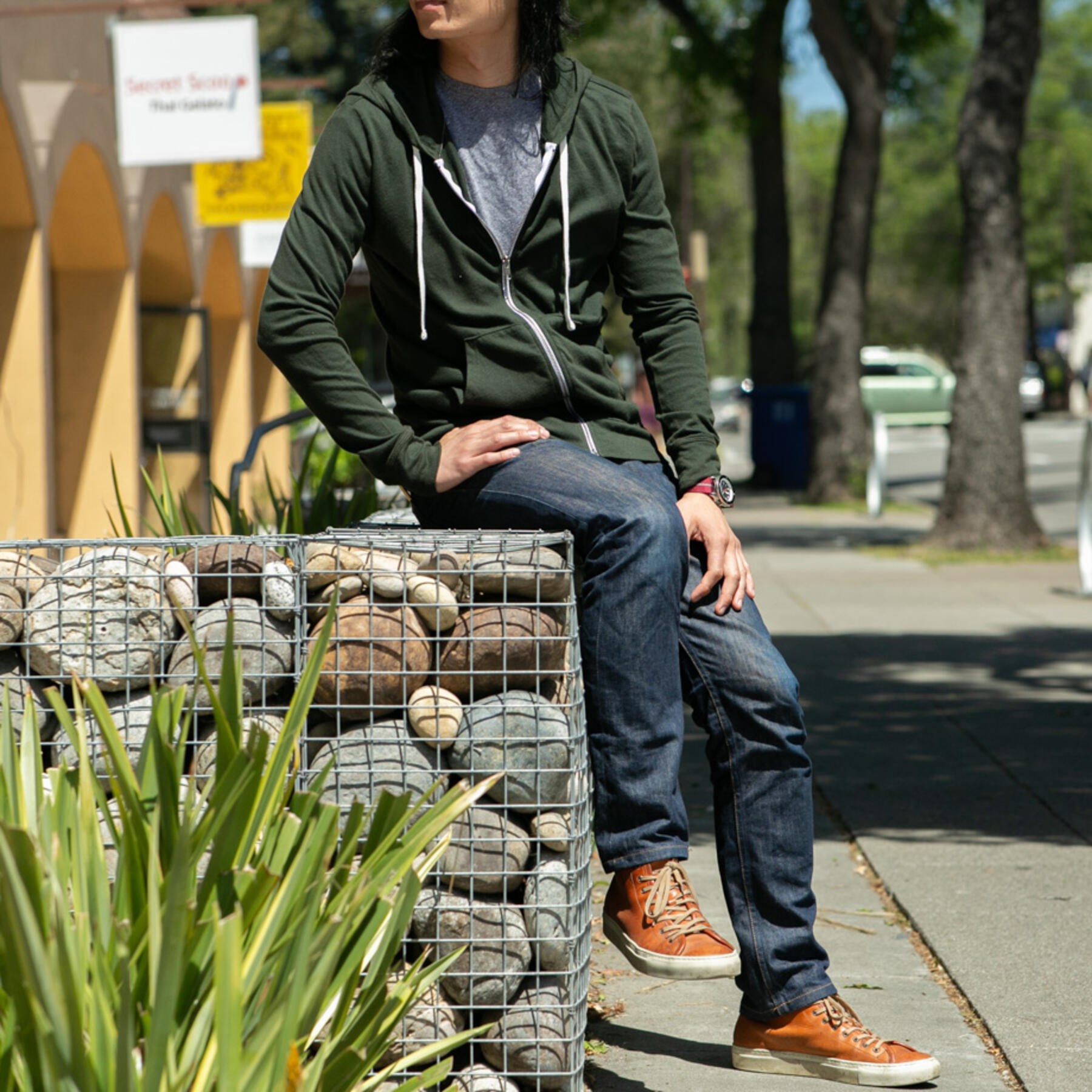 gustin superlight zip hoodie - olive