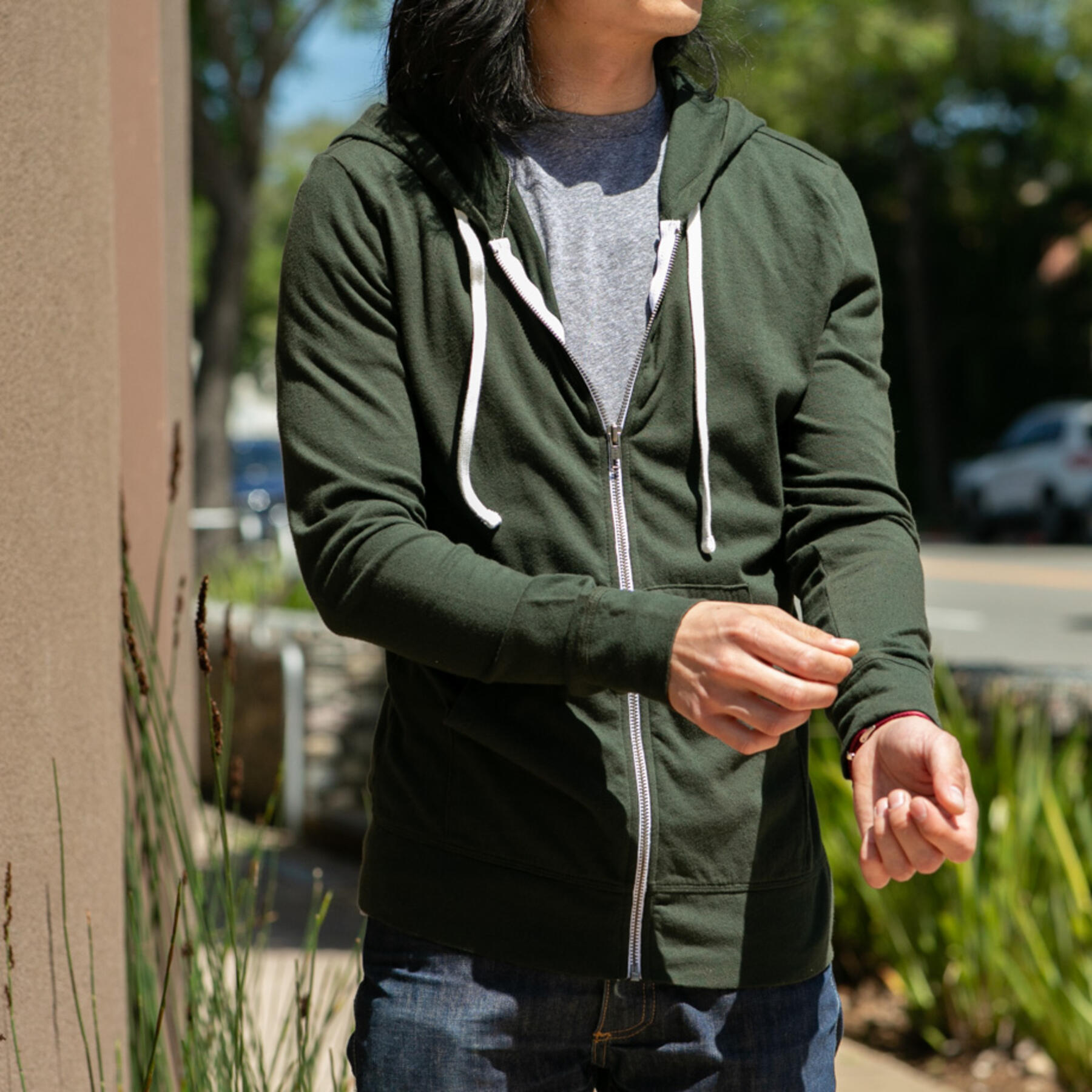 gustin superlight zip hoodie - olive
