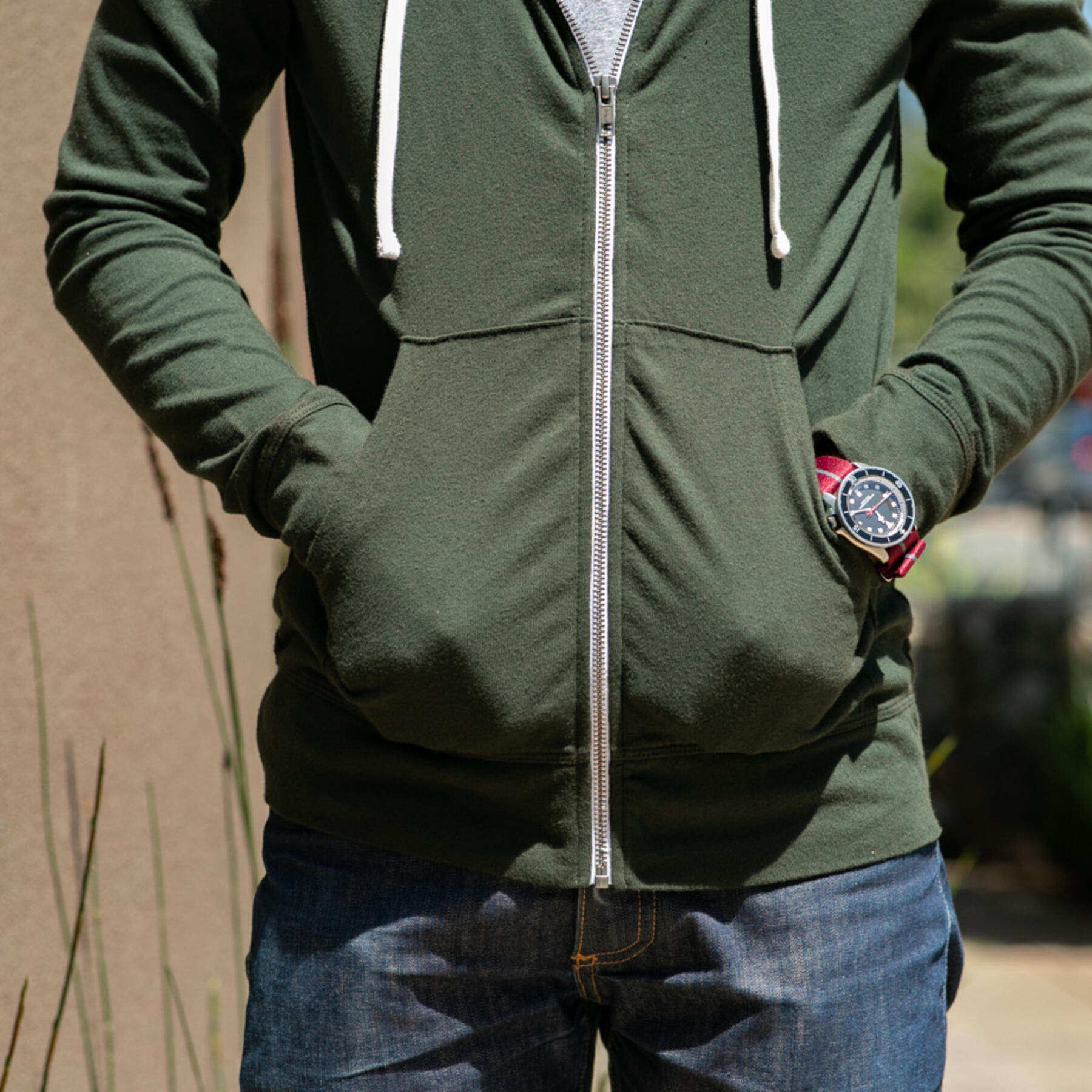 gustin superlight zip hoodie - olive