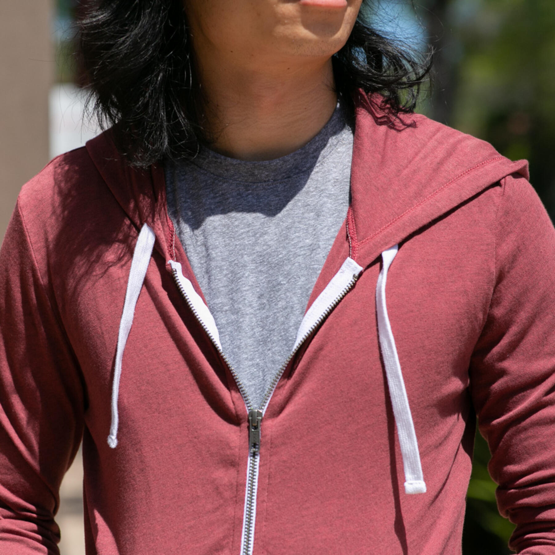 gustin superlight zip hoodie - faded red