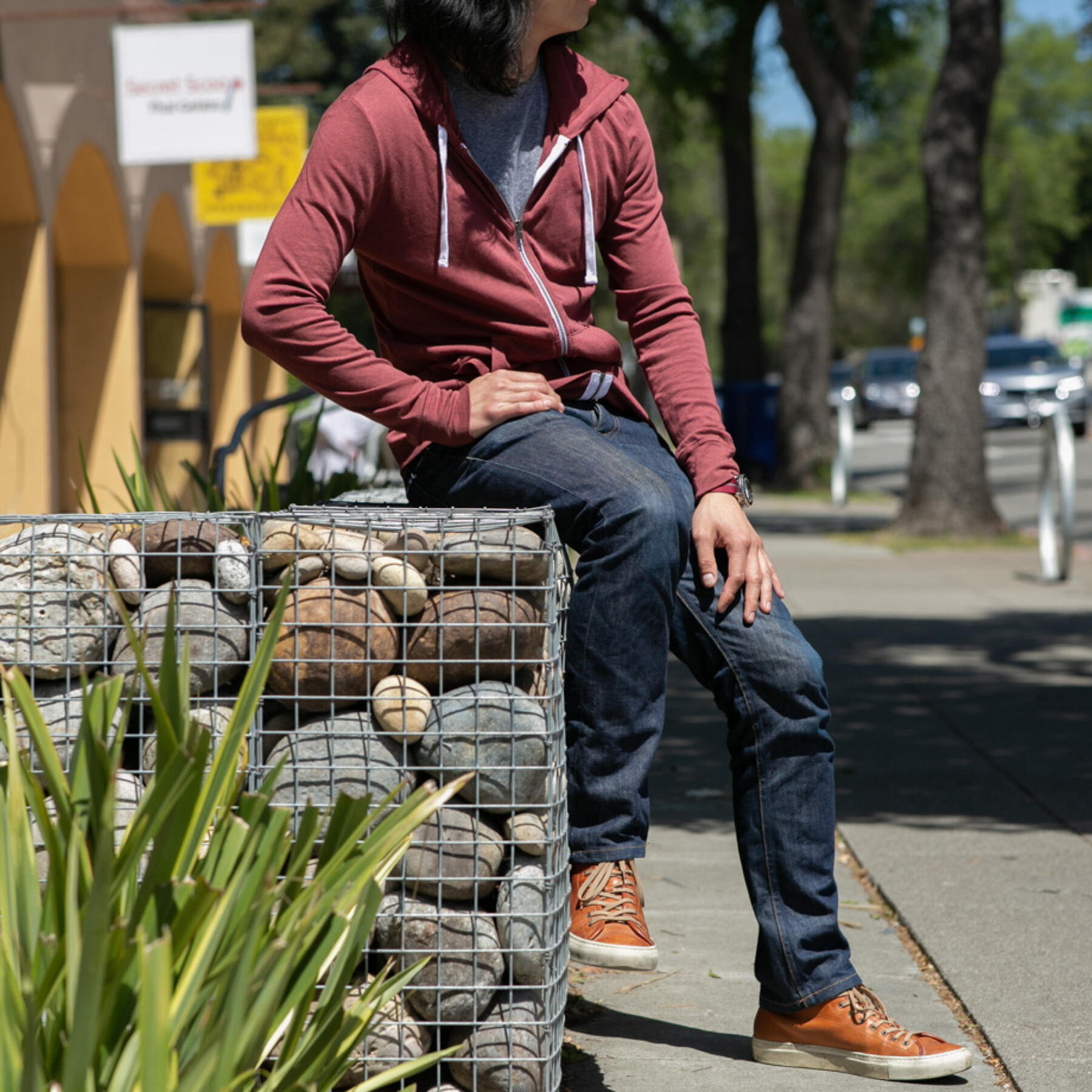 gustin superlight zip hoodie - faded red