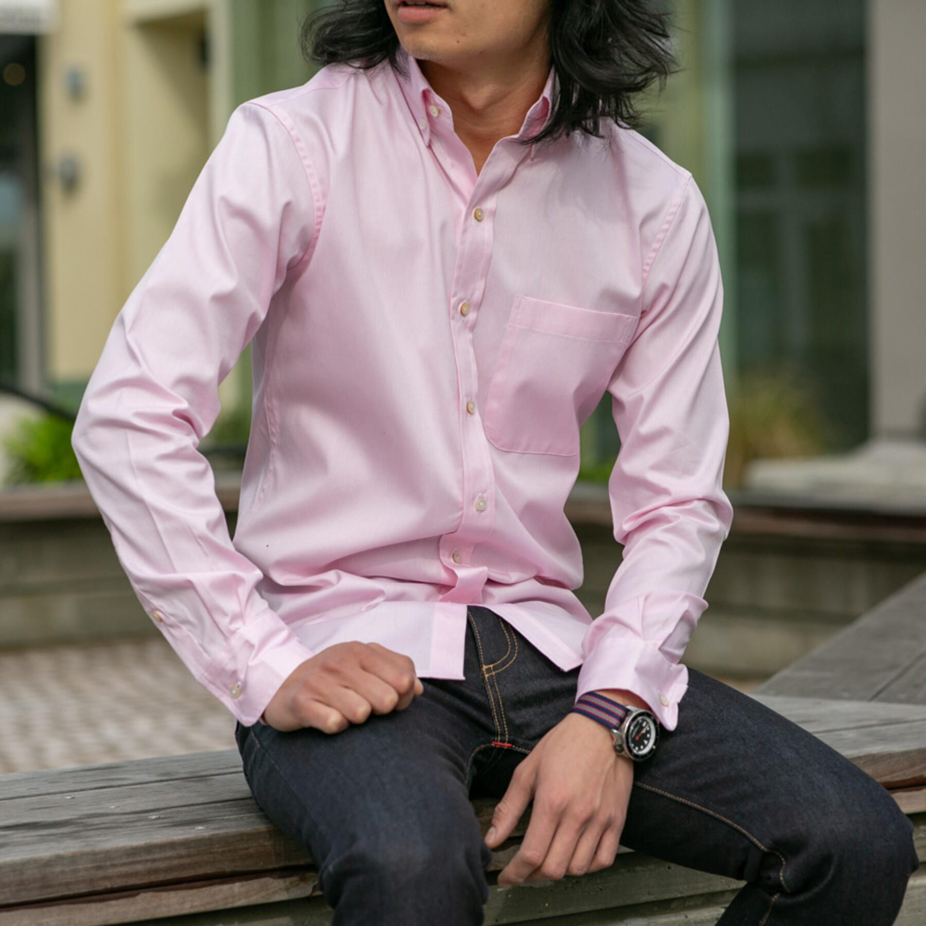 gustin #658 japan pink pinpoint oxford