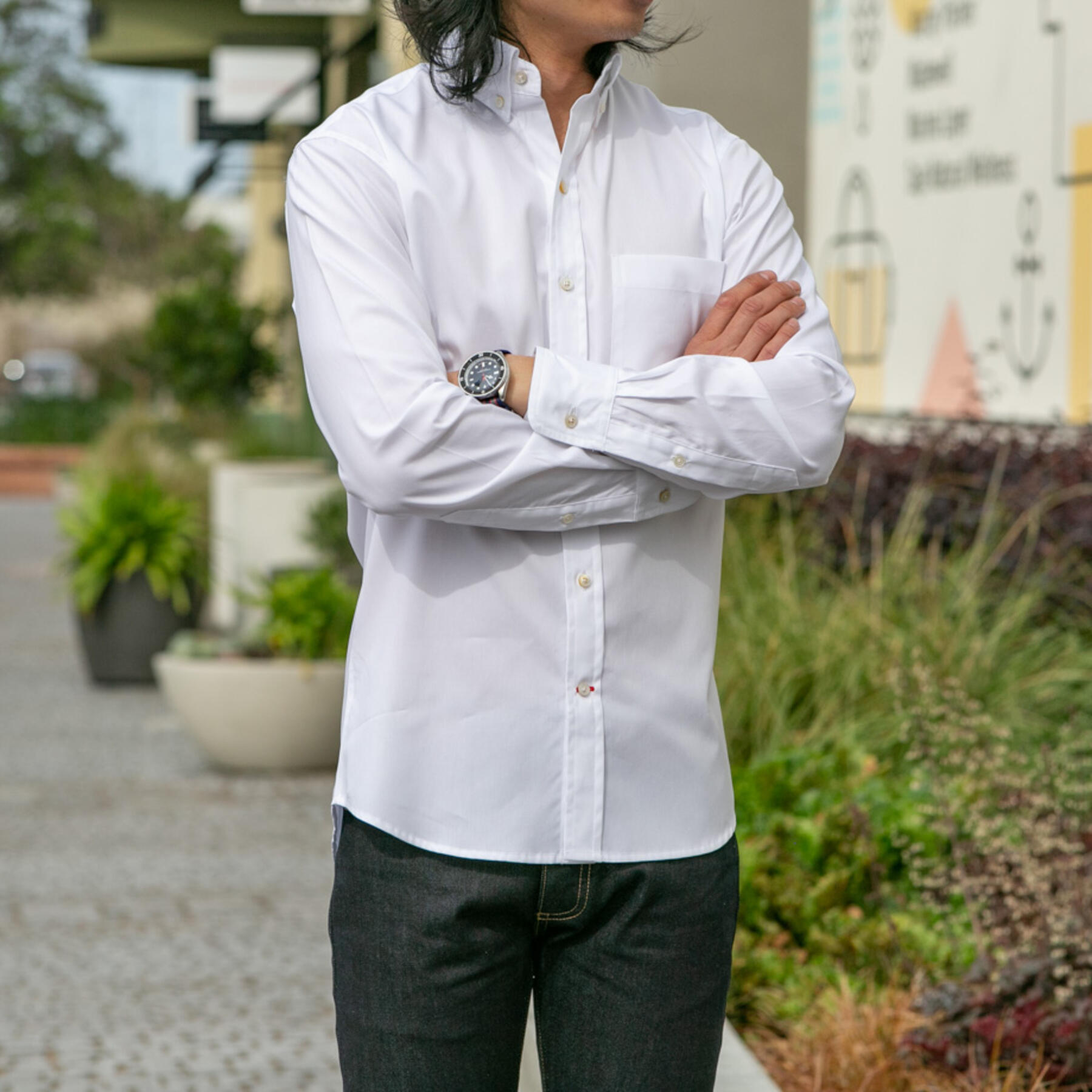 gustin #657 japan white pinpoint oxford