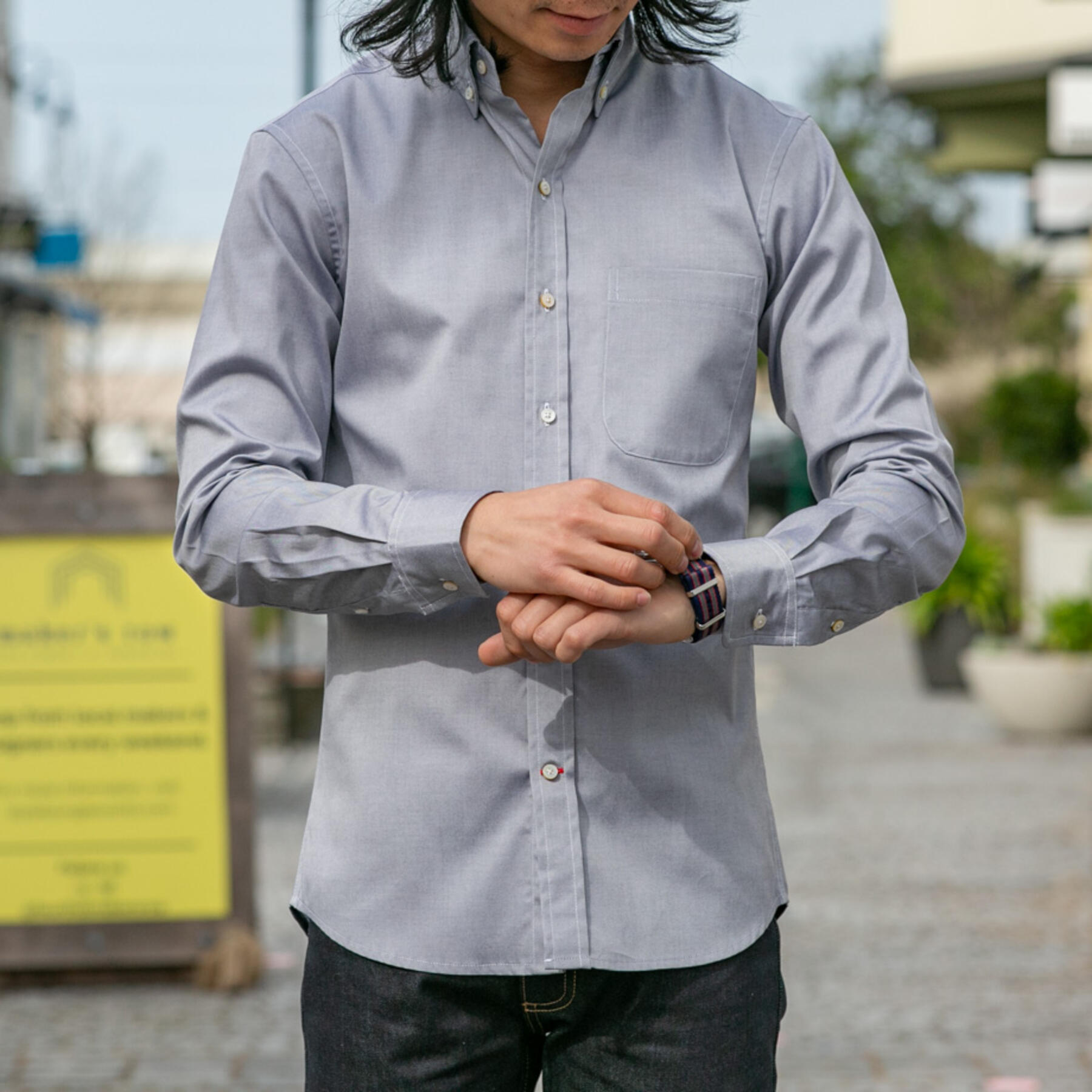 gustin #656 japan charcoal pinpoint oxford