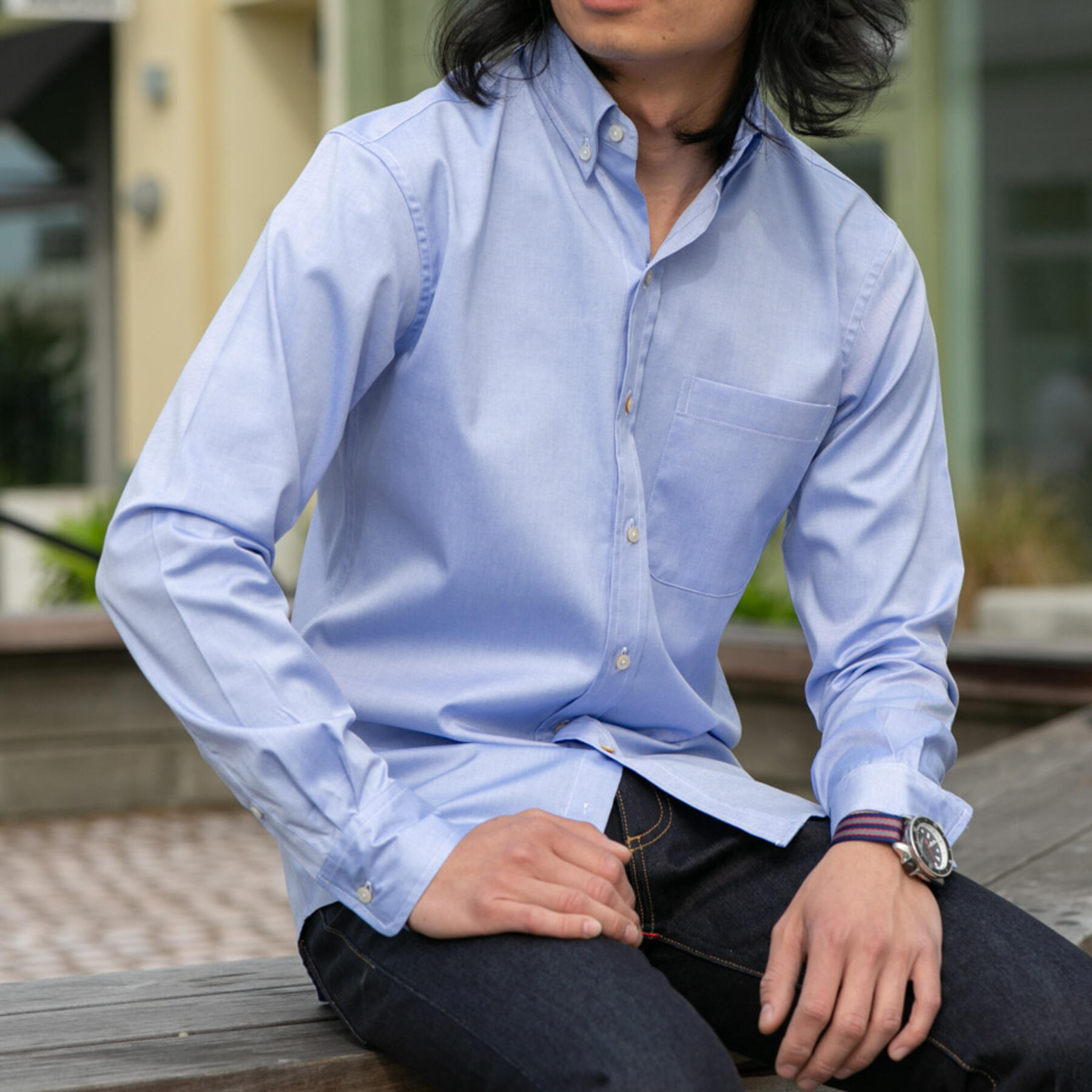 gustin #655 japan blue pinpoint oxford
