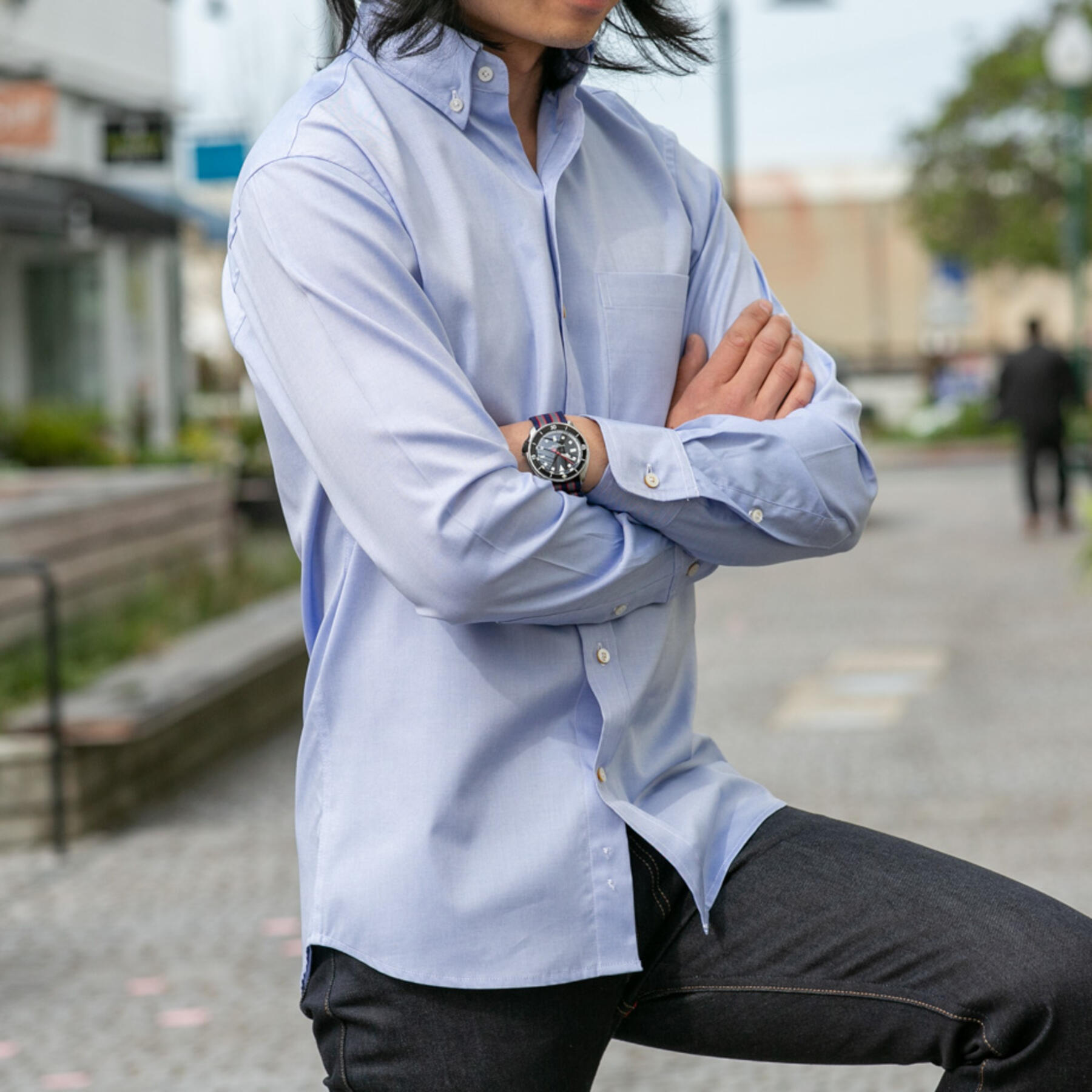 gustin #655 japan blue pinpoint oxford