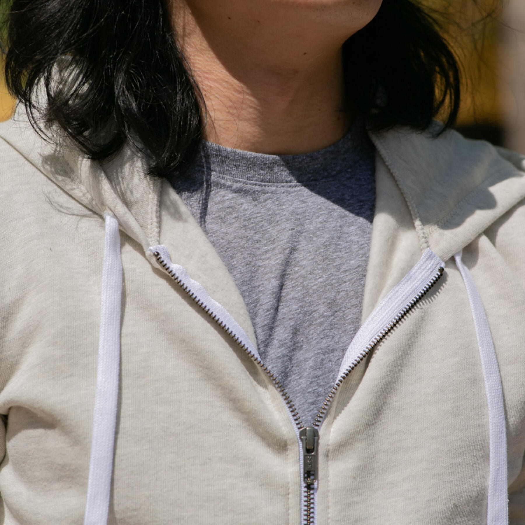 gustin fleece zip hoodie - oatmeal