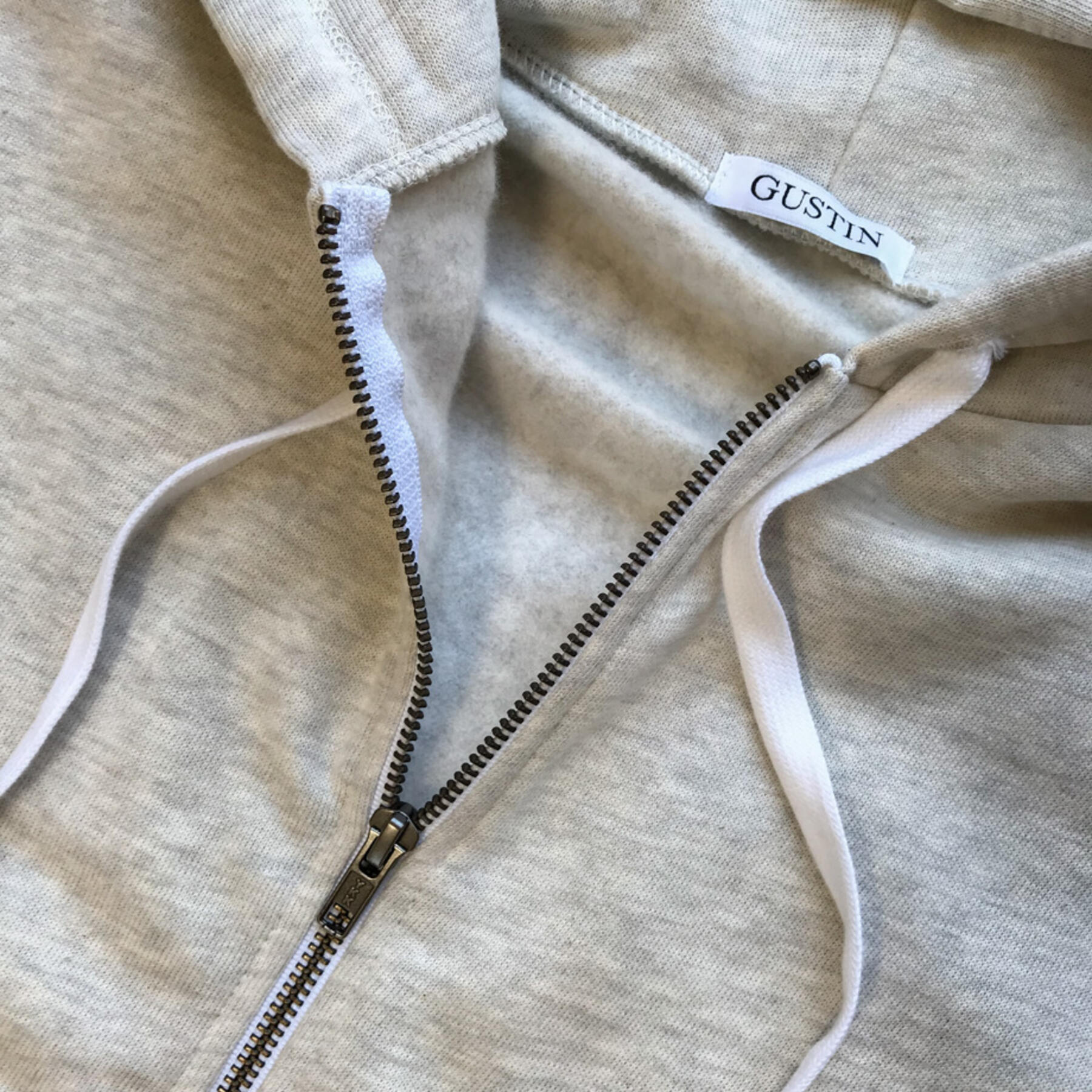 gustin fleece zip hoodie - oatmeal