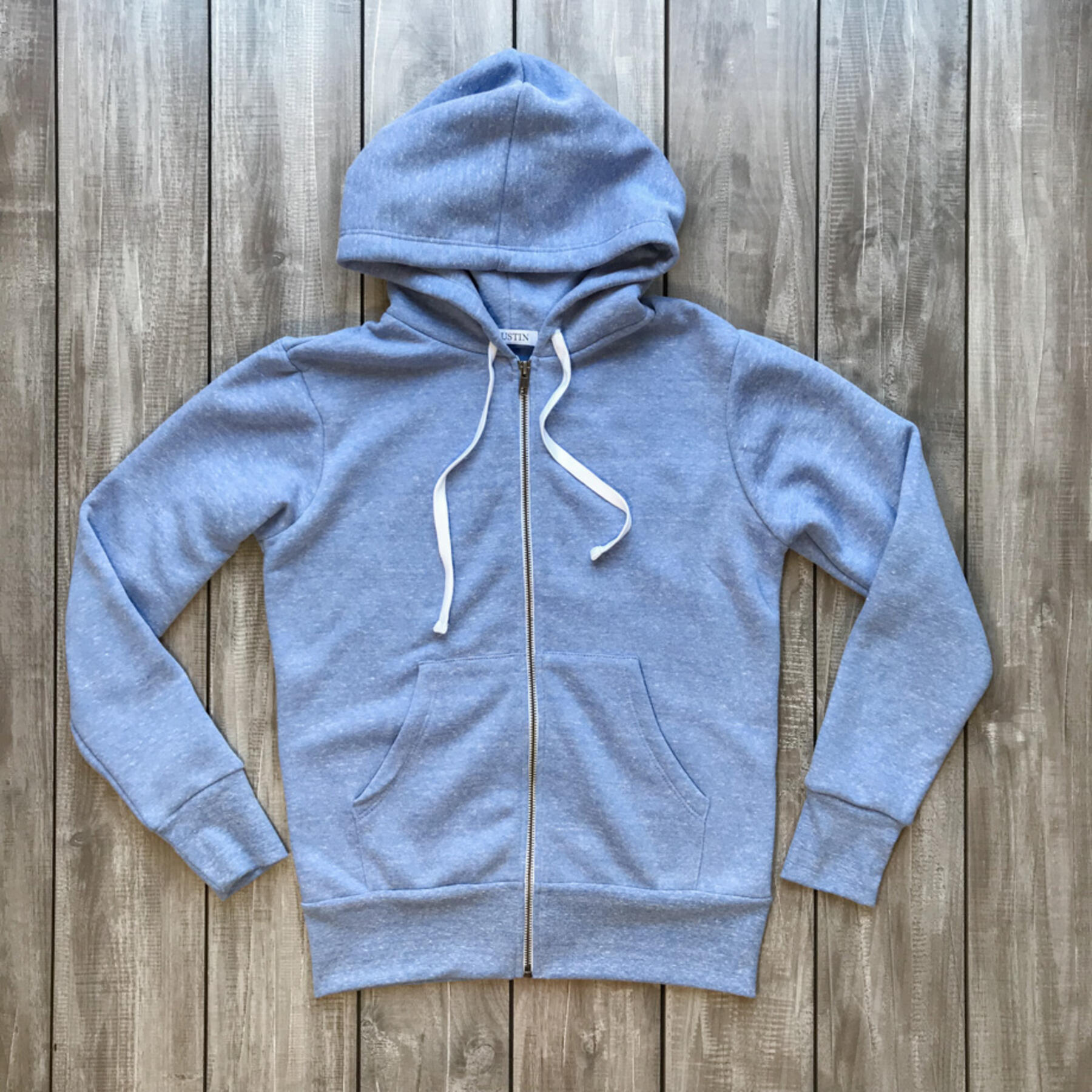 gustin fleece zip hoodie - heather sky