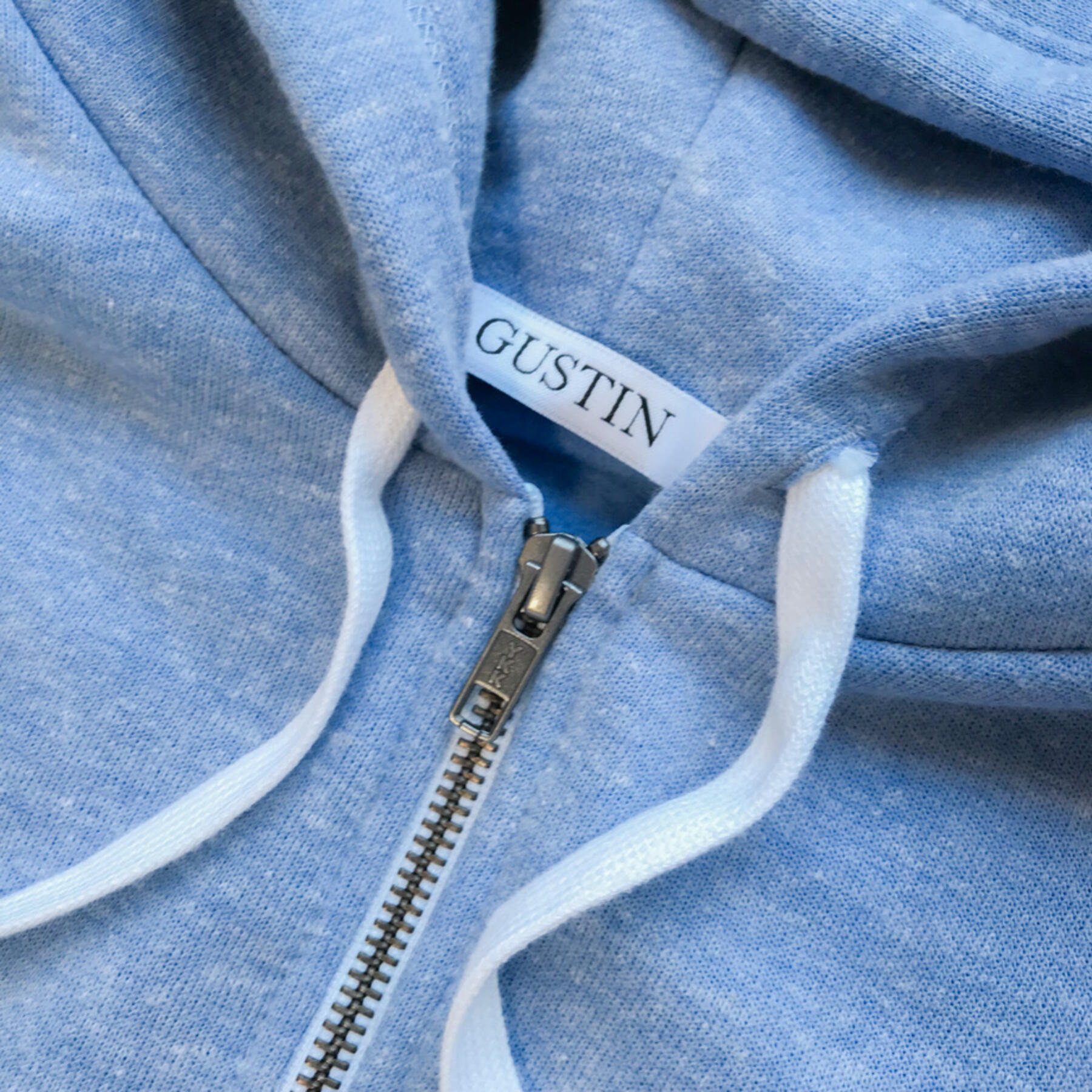 gustin fleece zip hoodie - heather sky