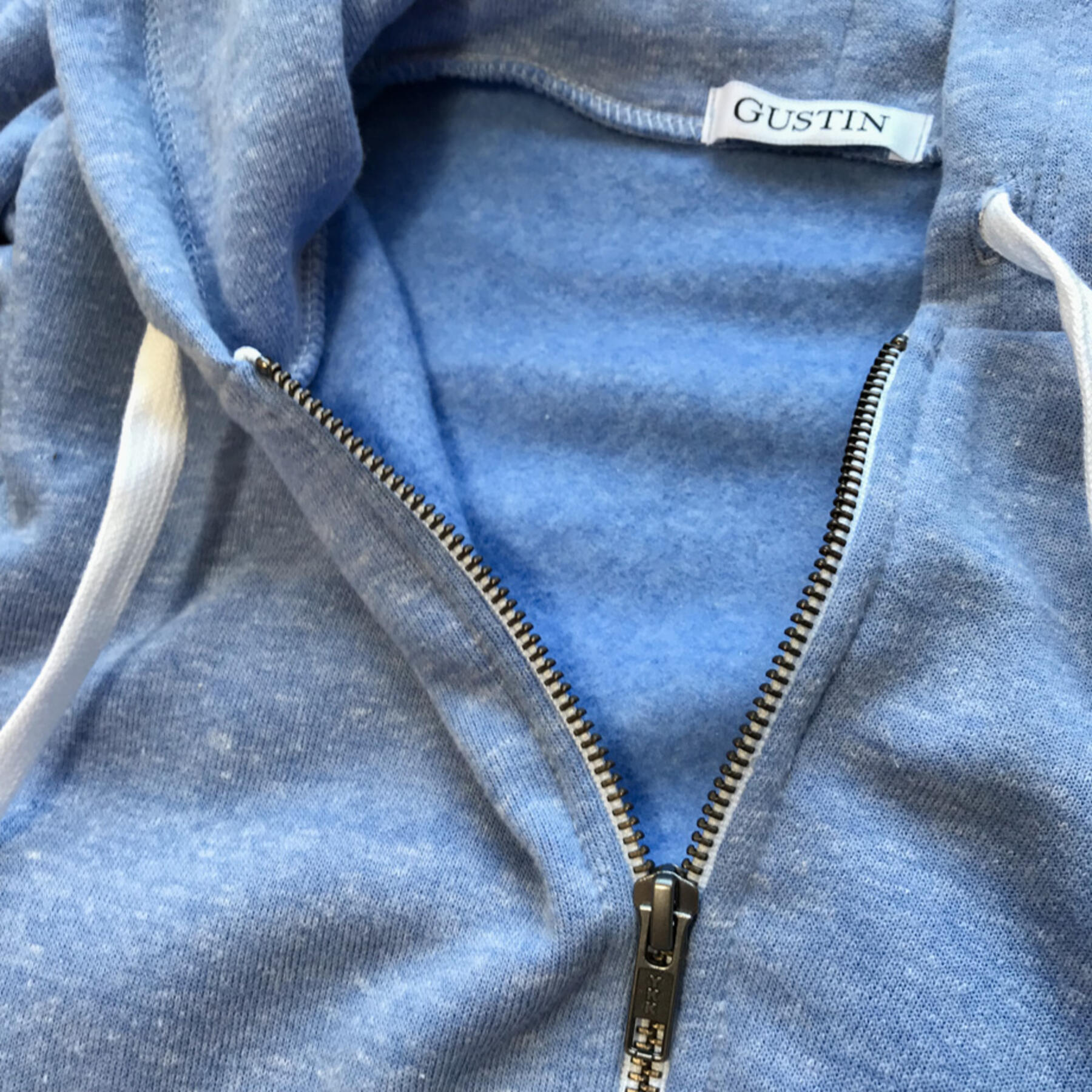 gustin fleece zip hoodie - heather sky