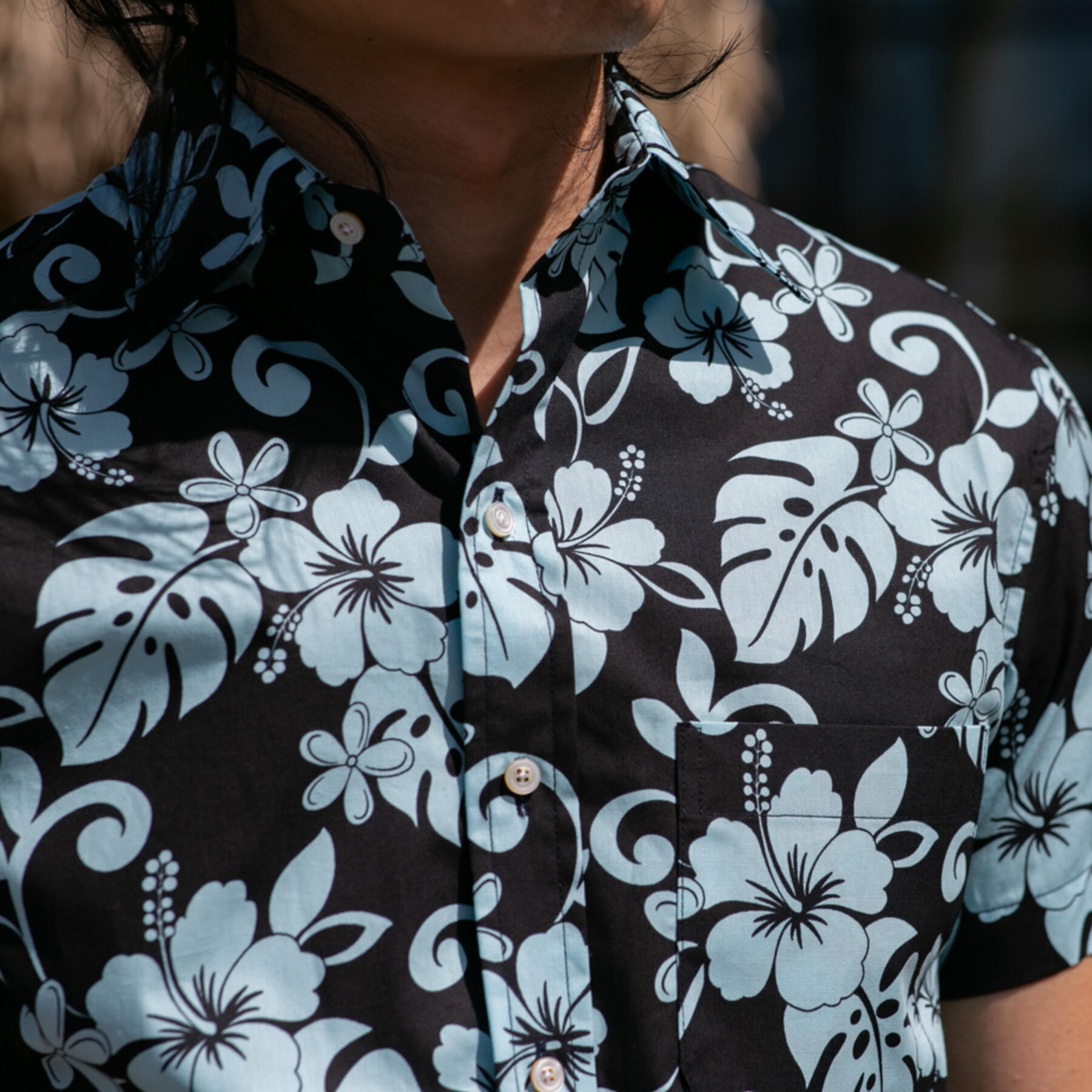 gustin #676 black sky floral short sleeve shirt