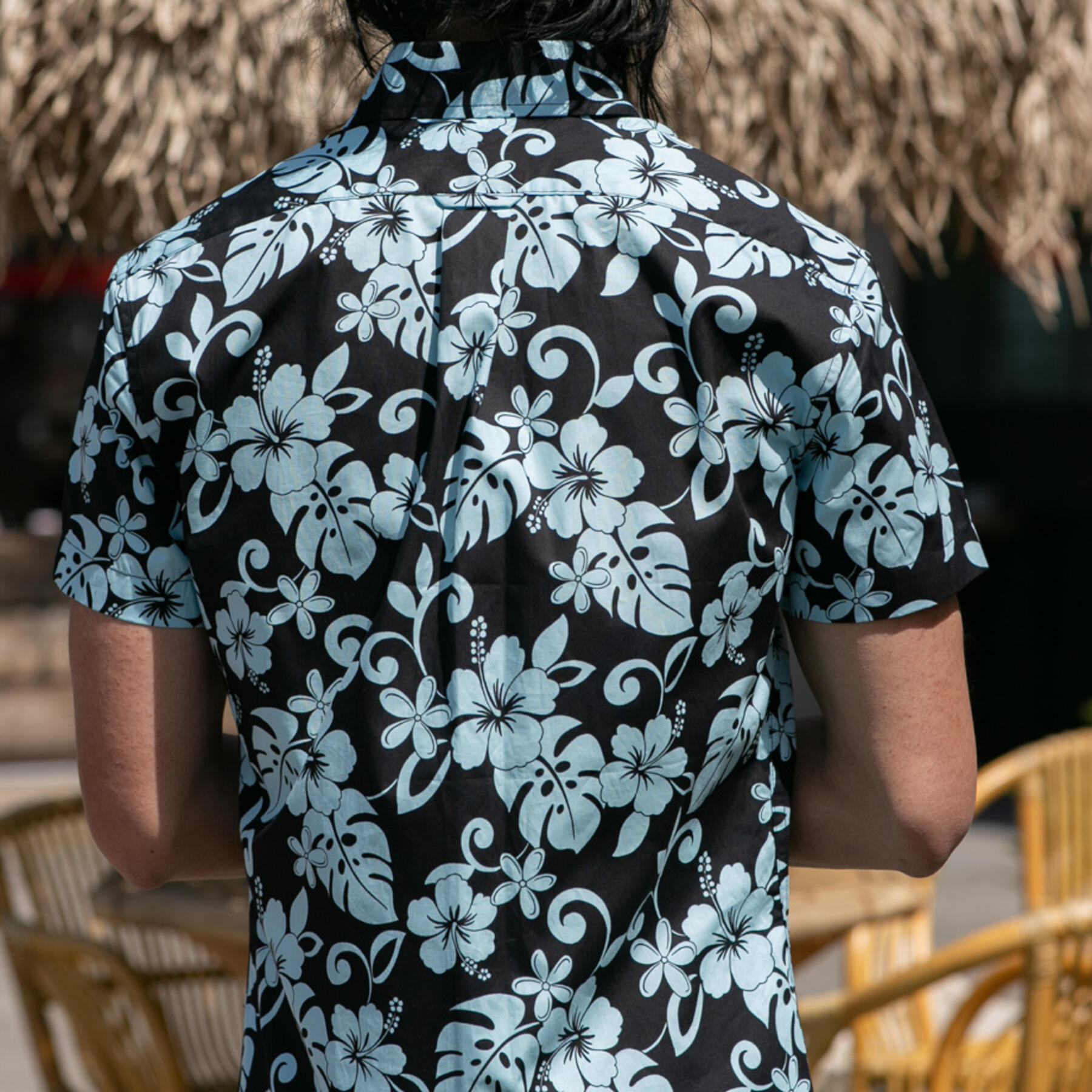 gustin #676 black sky floral short sleeve shirt