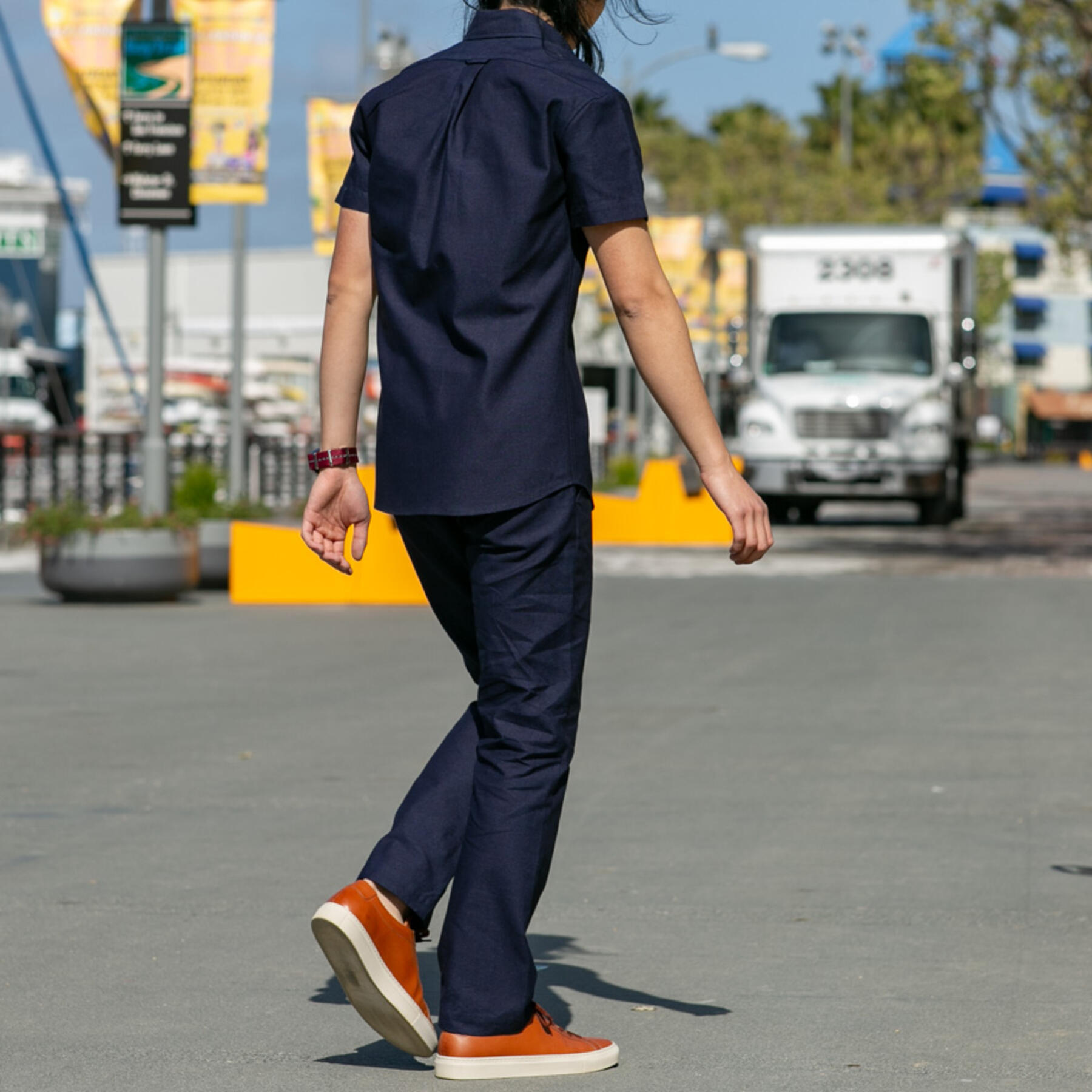 gustin #195 indigoxindigo chambray chinos