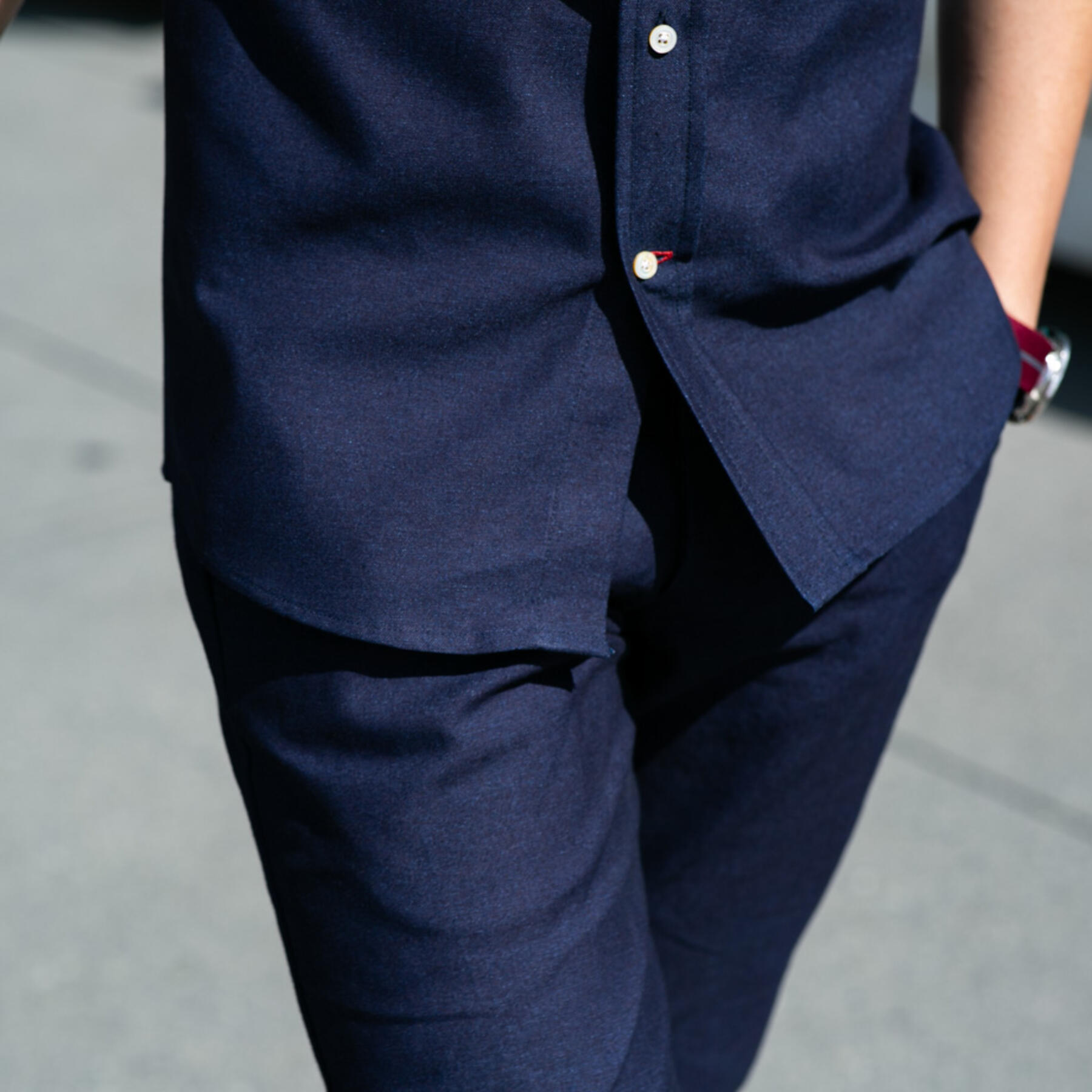 gustin #195 indigoxindigo chambray chinos