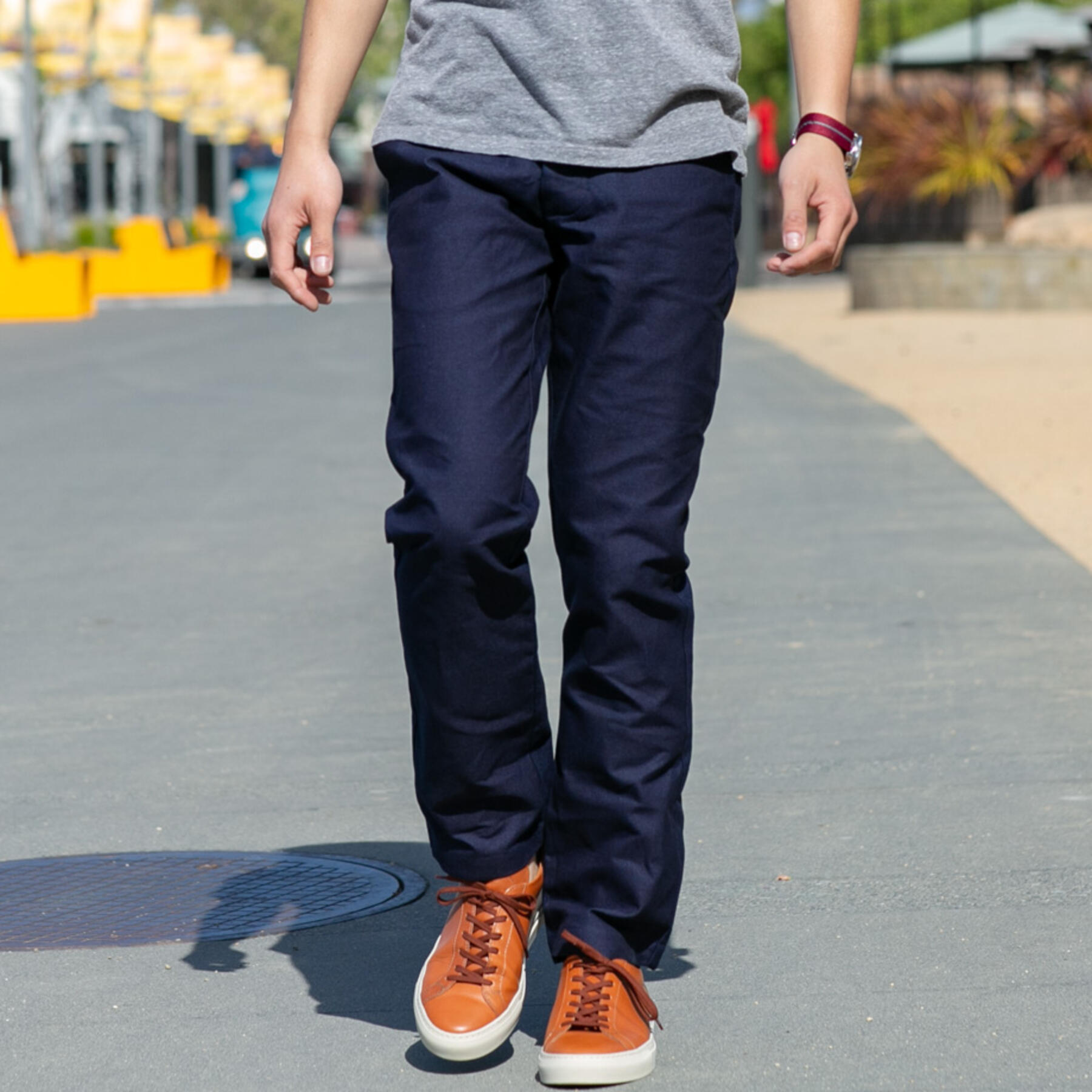 gustin #195 indigoxindigo chambray chinos