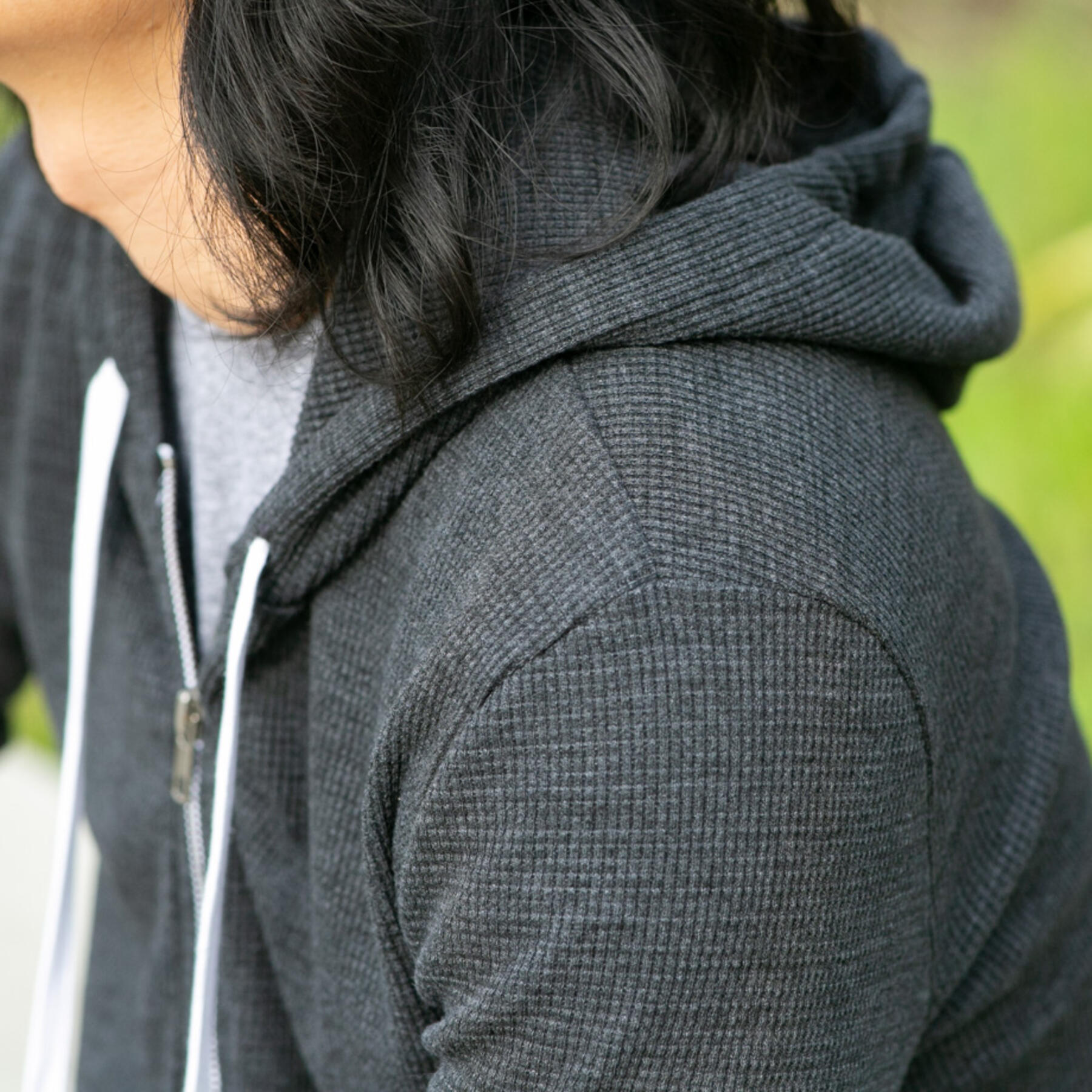 gustin waffle zip hoodie greyscale collection