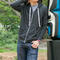 gustin waffle zip hoodie - charcoal