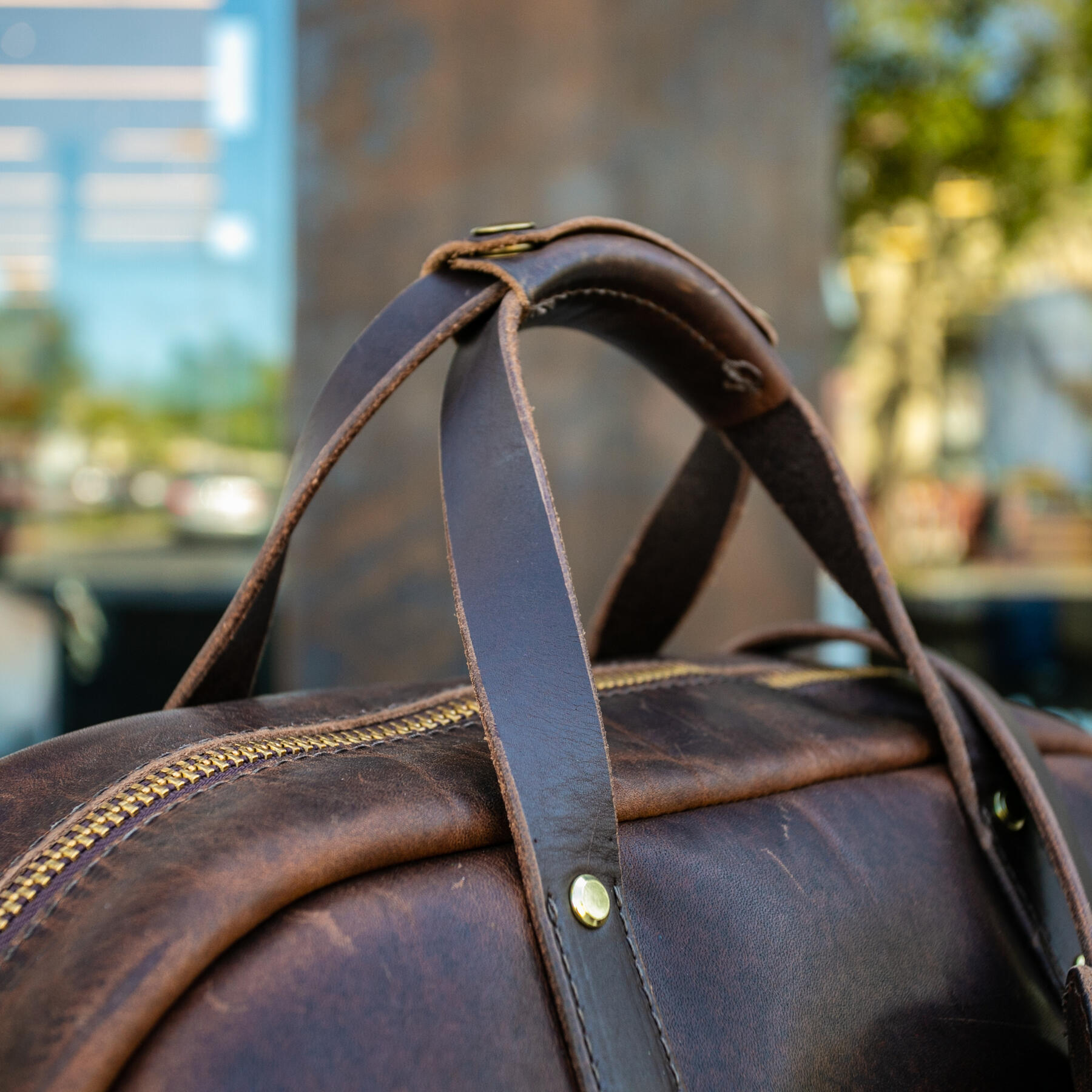 gustin the overnighter - horween nut brown dublin