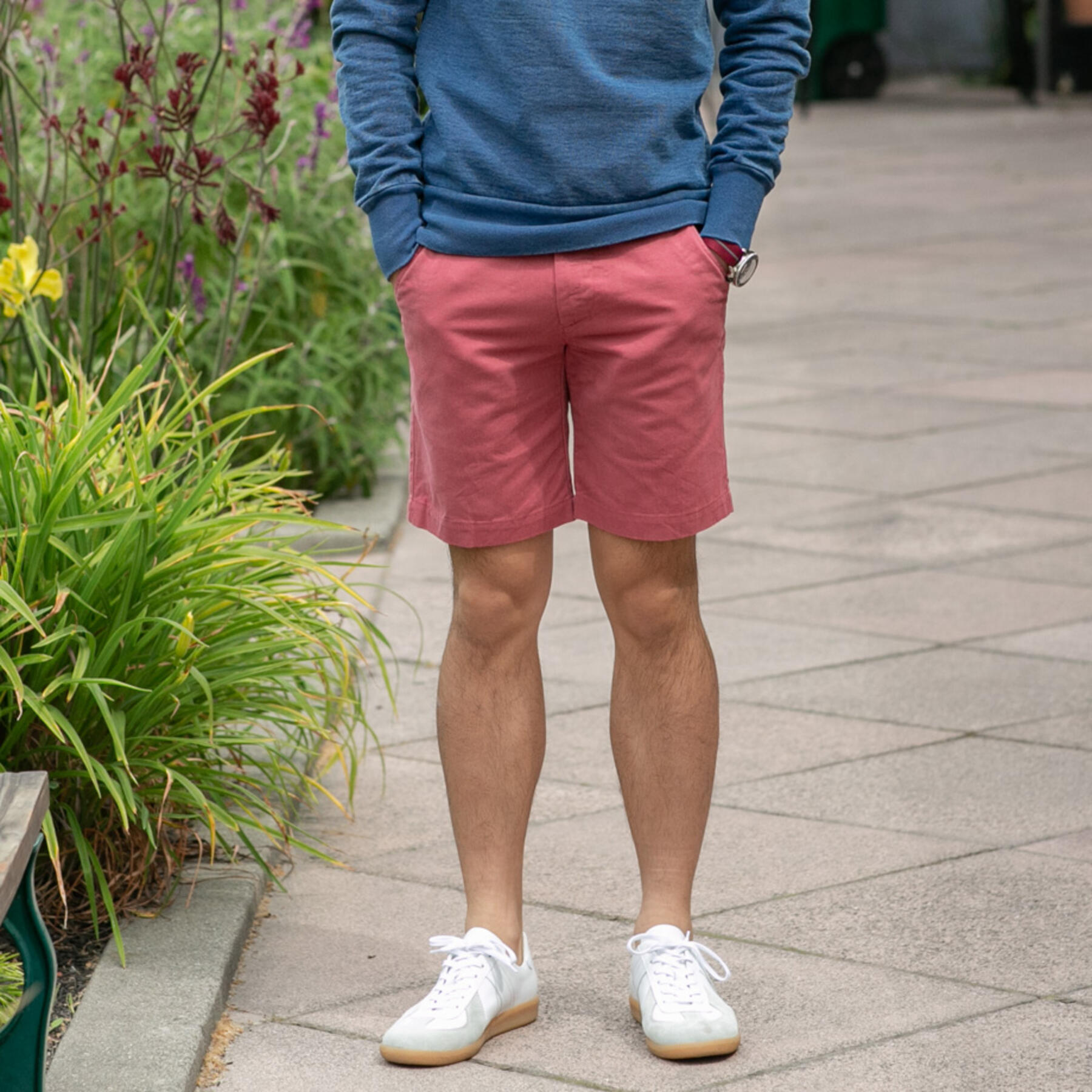 gustin american chino short - vintage red