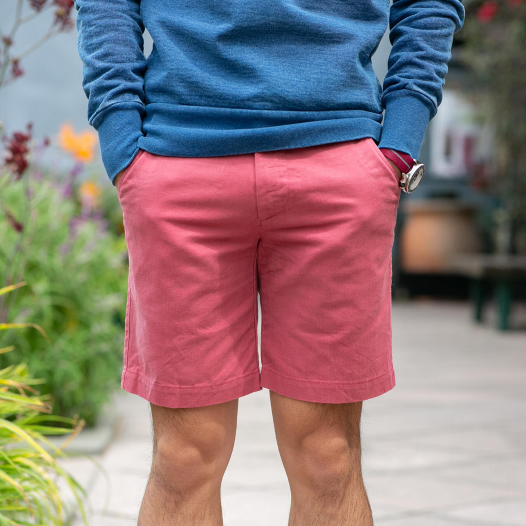 gustin american chino short - vintage red
