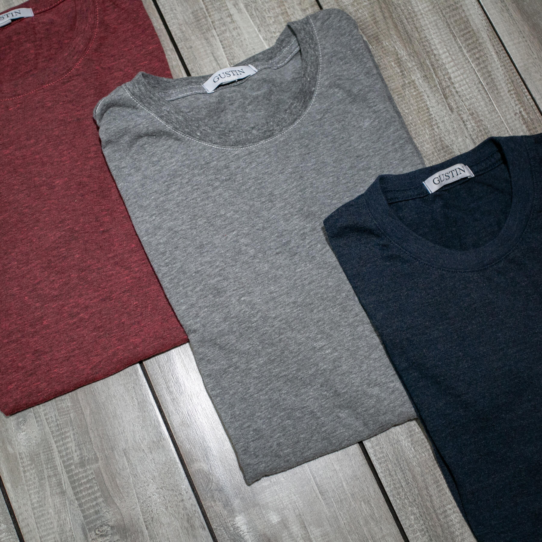 gustin usa heather t-shirt 3pk (red, grey, blue)