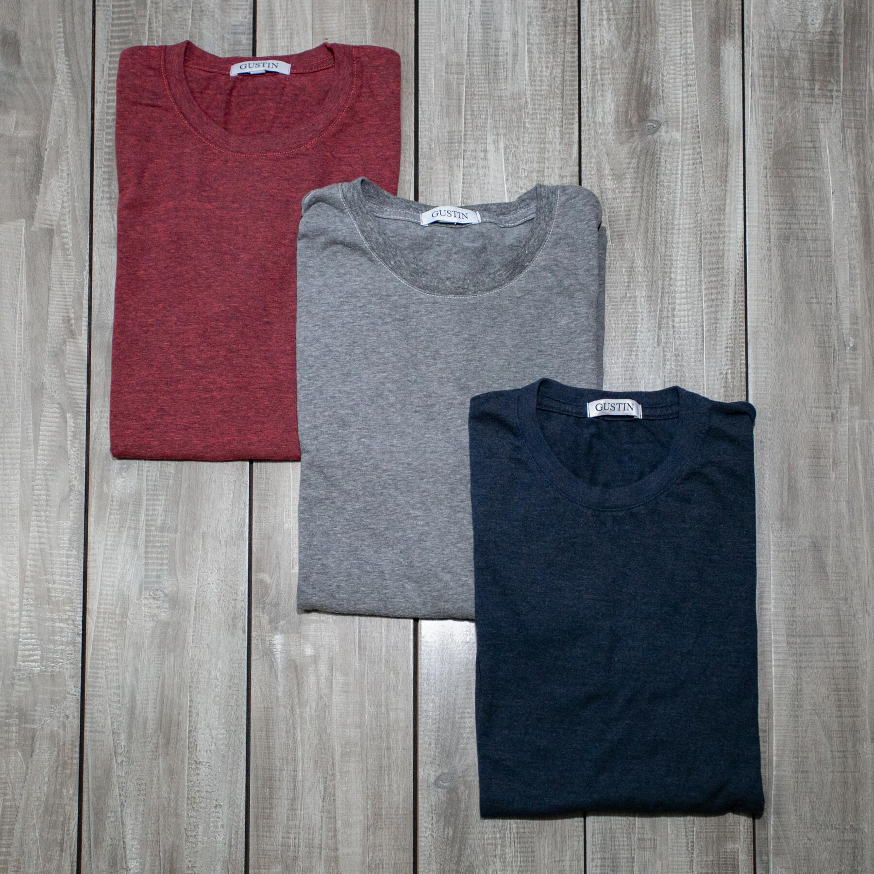 gustin usa heather t-shirt 3pk (red, grey, blue)