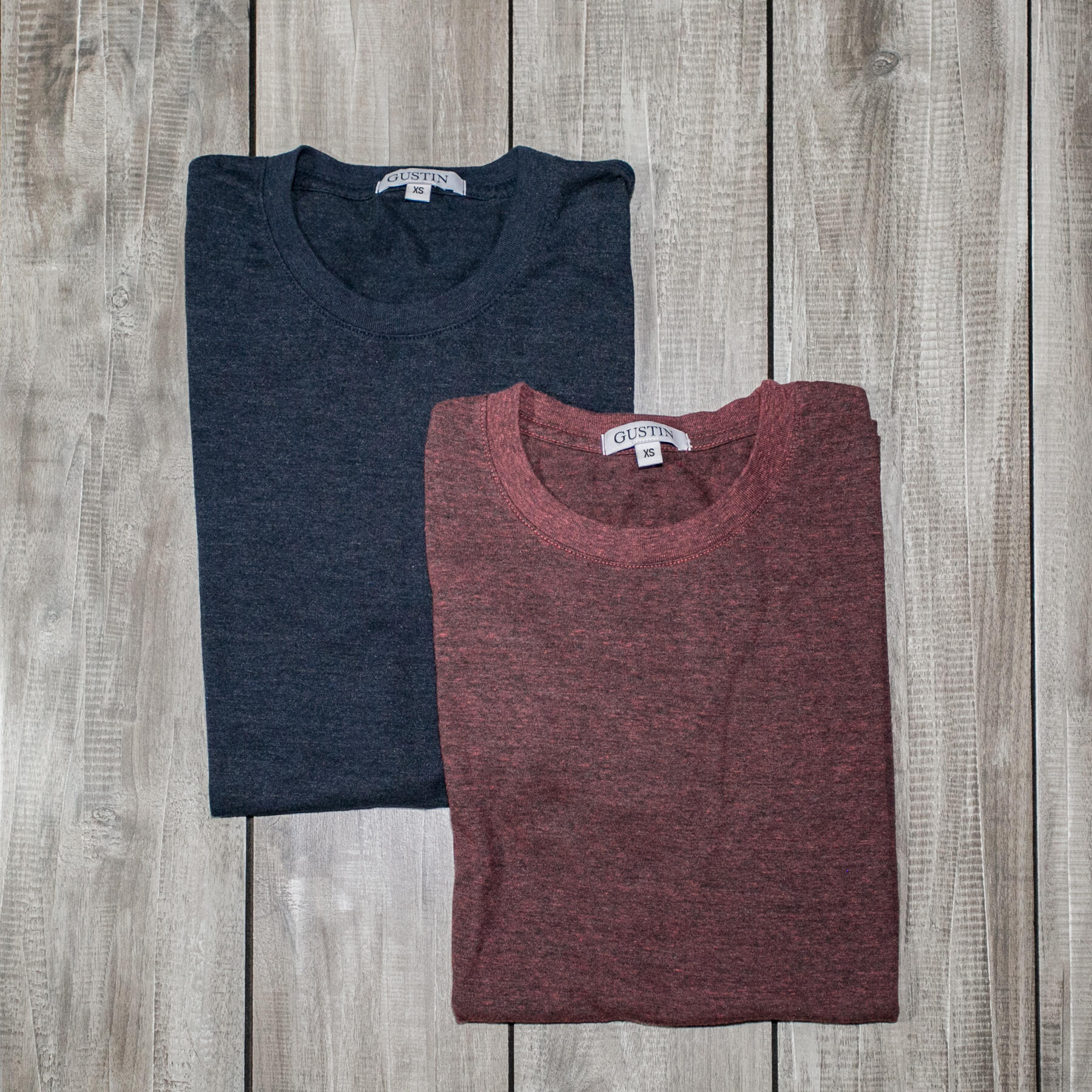 gustin usa heather t-shirt 2pk (navy, plum)