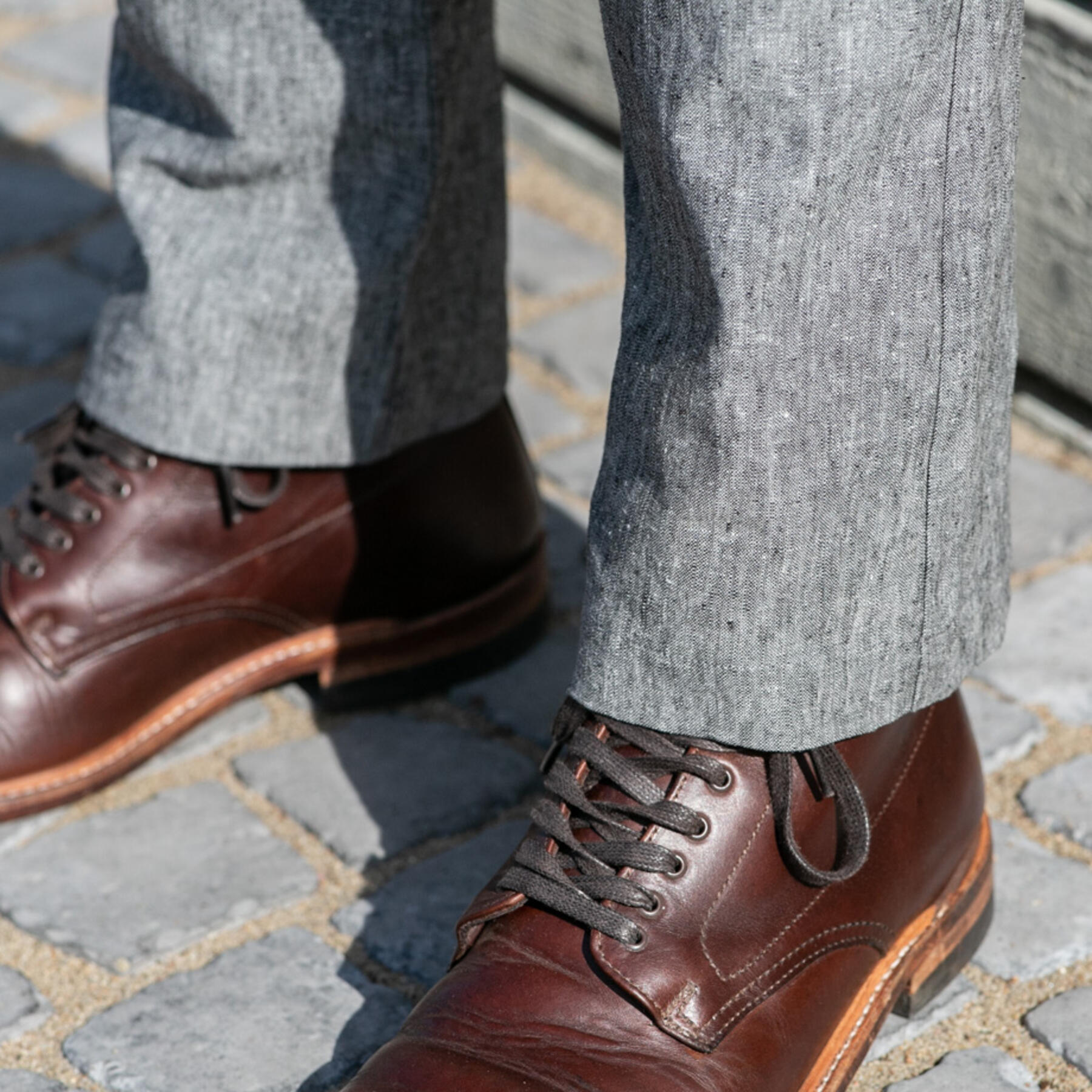 gustin #193 black linen chambray chinos