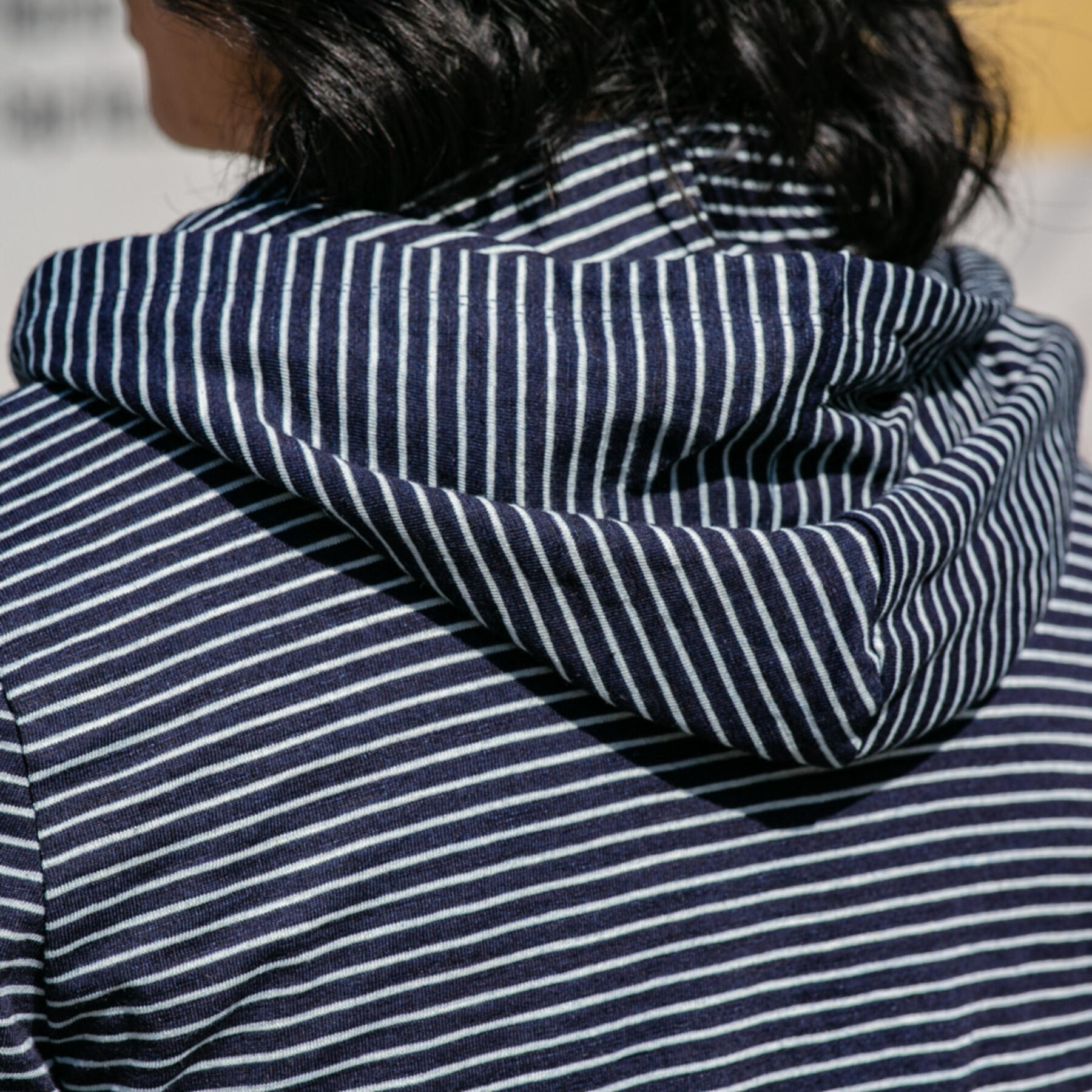 gustin indigo stripe superlight zip hoodie - dark