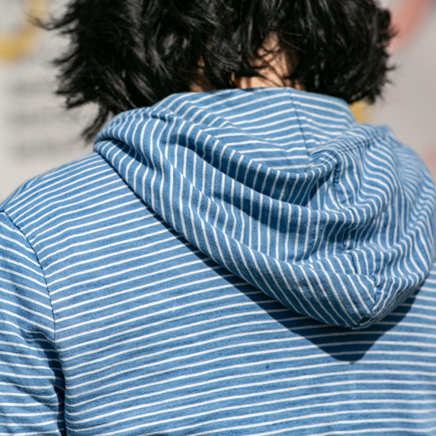 gustin indigo stripe superlight zip hoodie - vintage