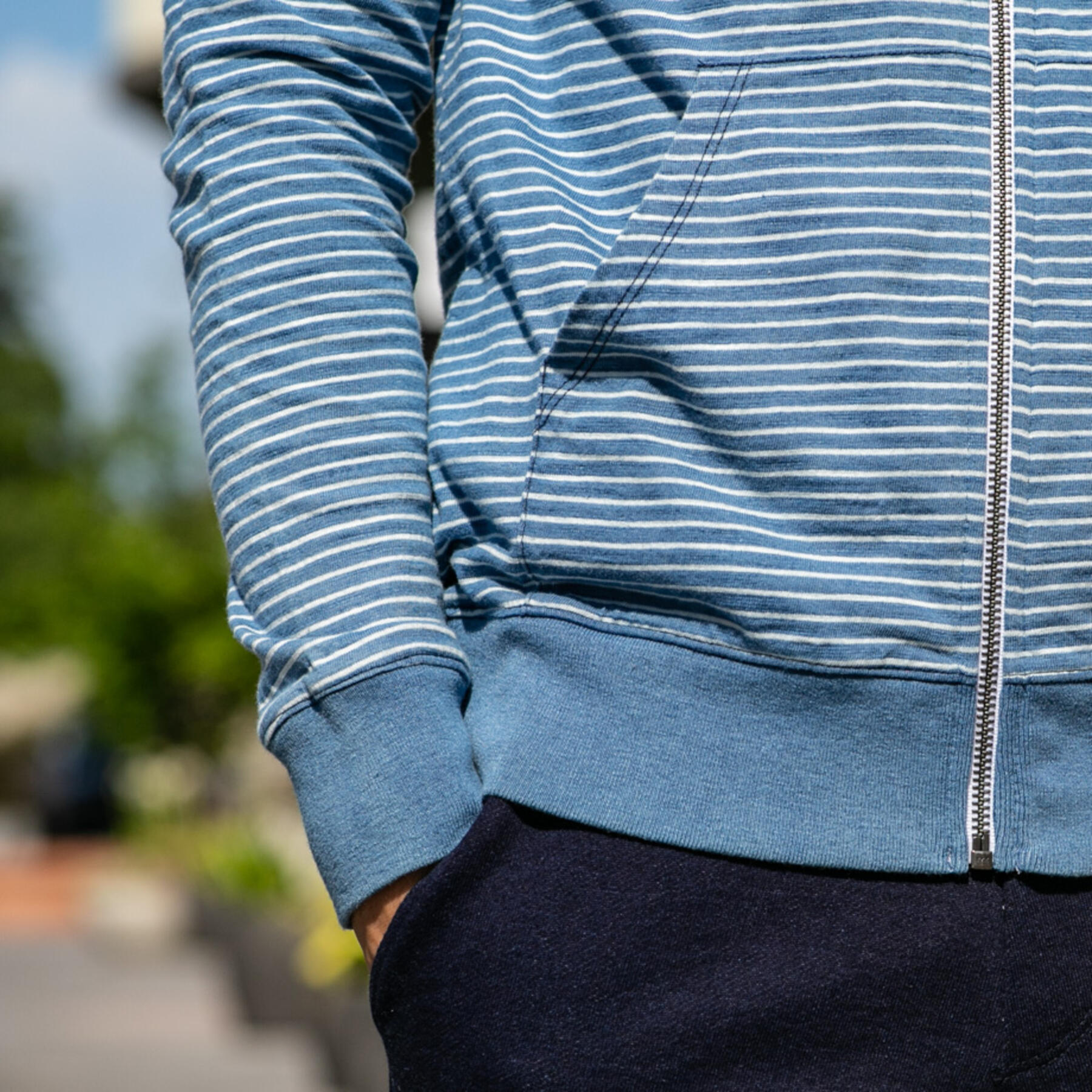 gustin indigo stripe superlight zip hoodie - 2 pack