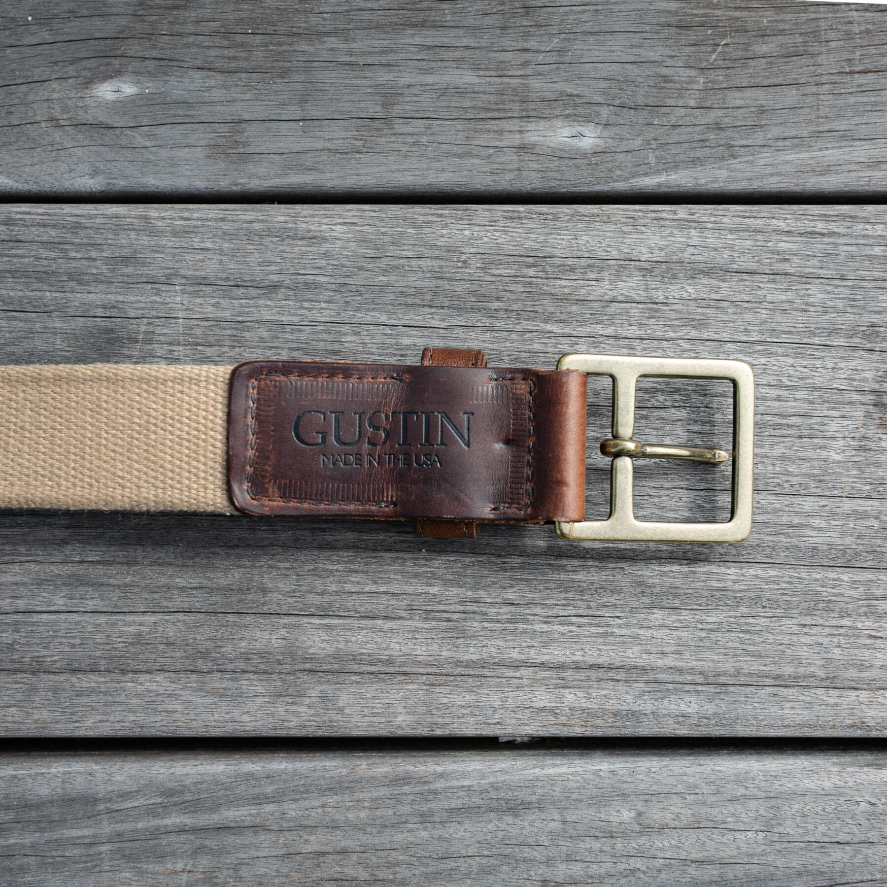 gustin tan webbing belt - nut brown dublin