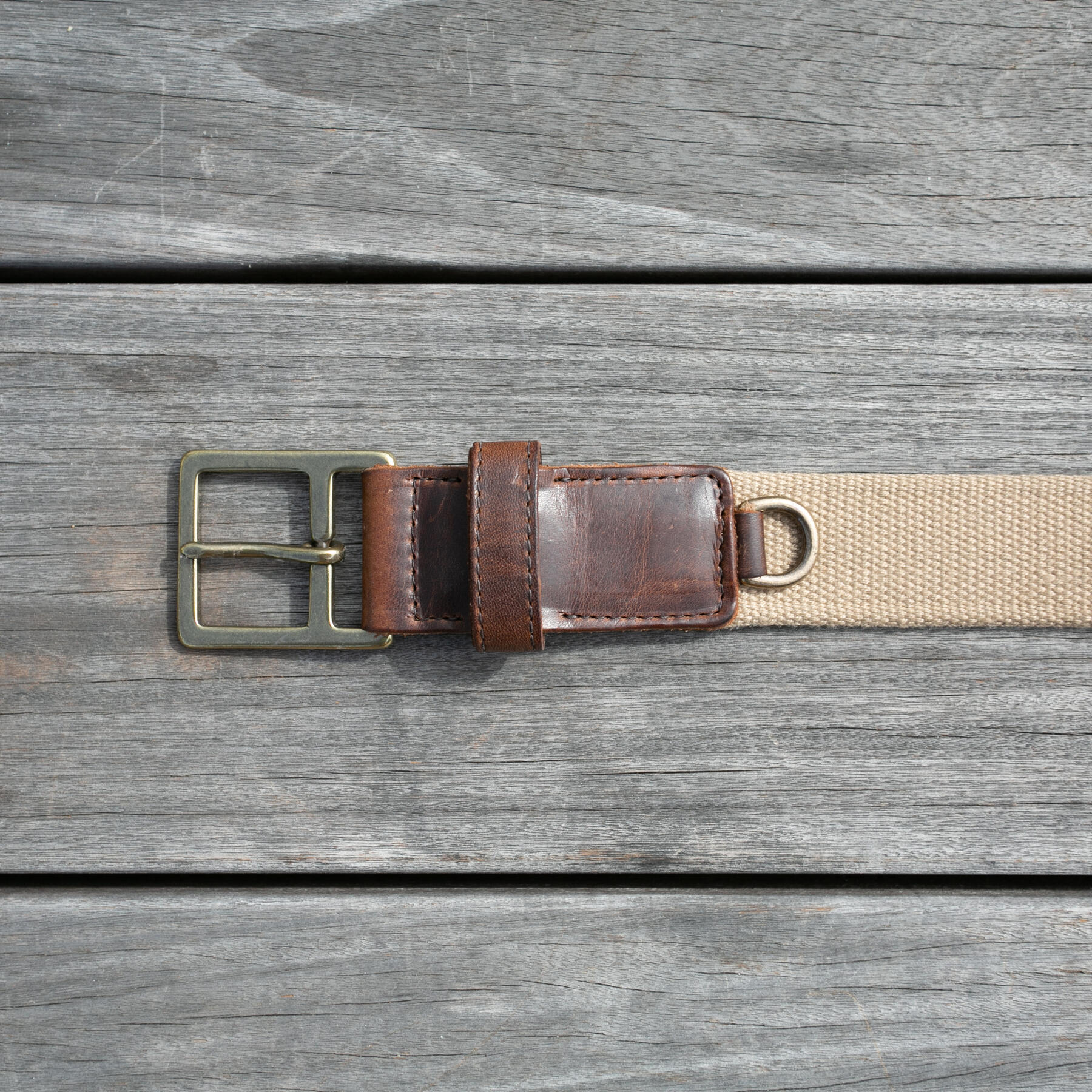 gustin tan webbing belt - nut brown dublin