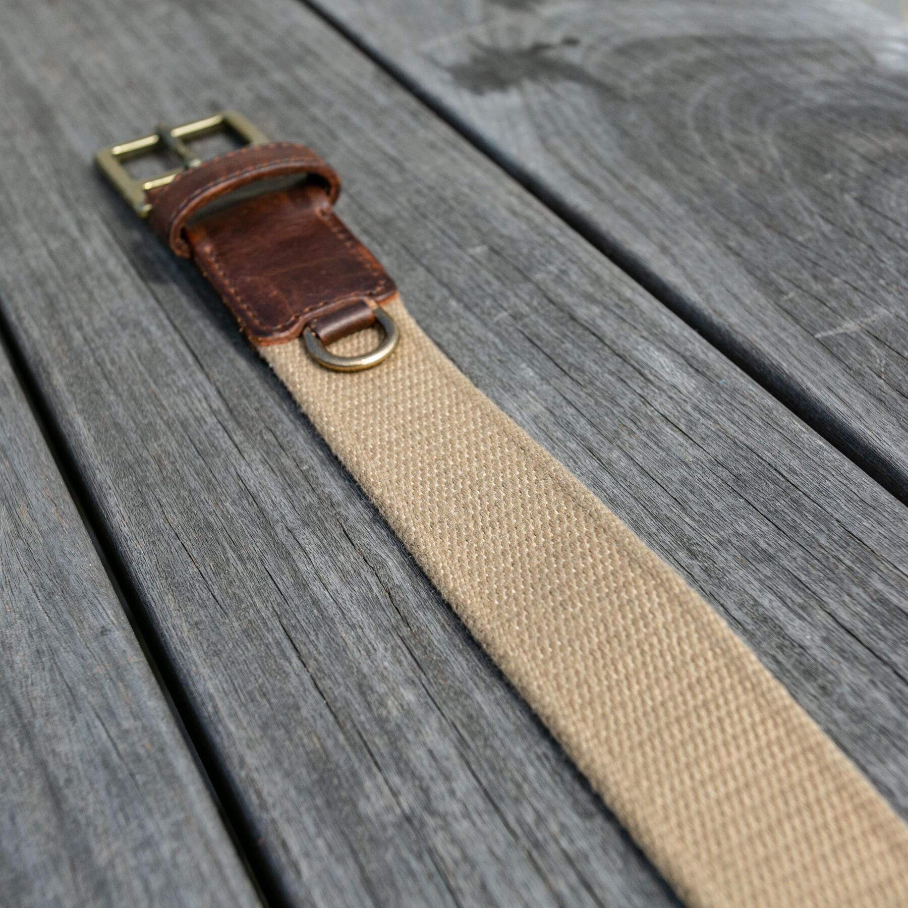 gustin tan webbing belt - nut brown dublin