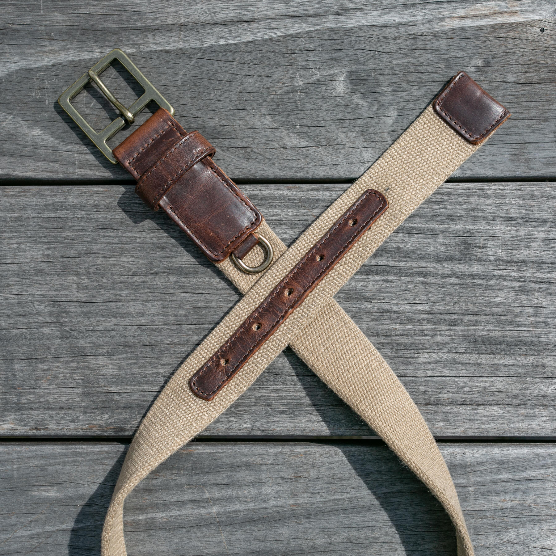 gustin tan webbing belt - nut brown dublin