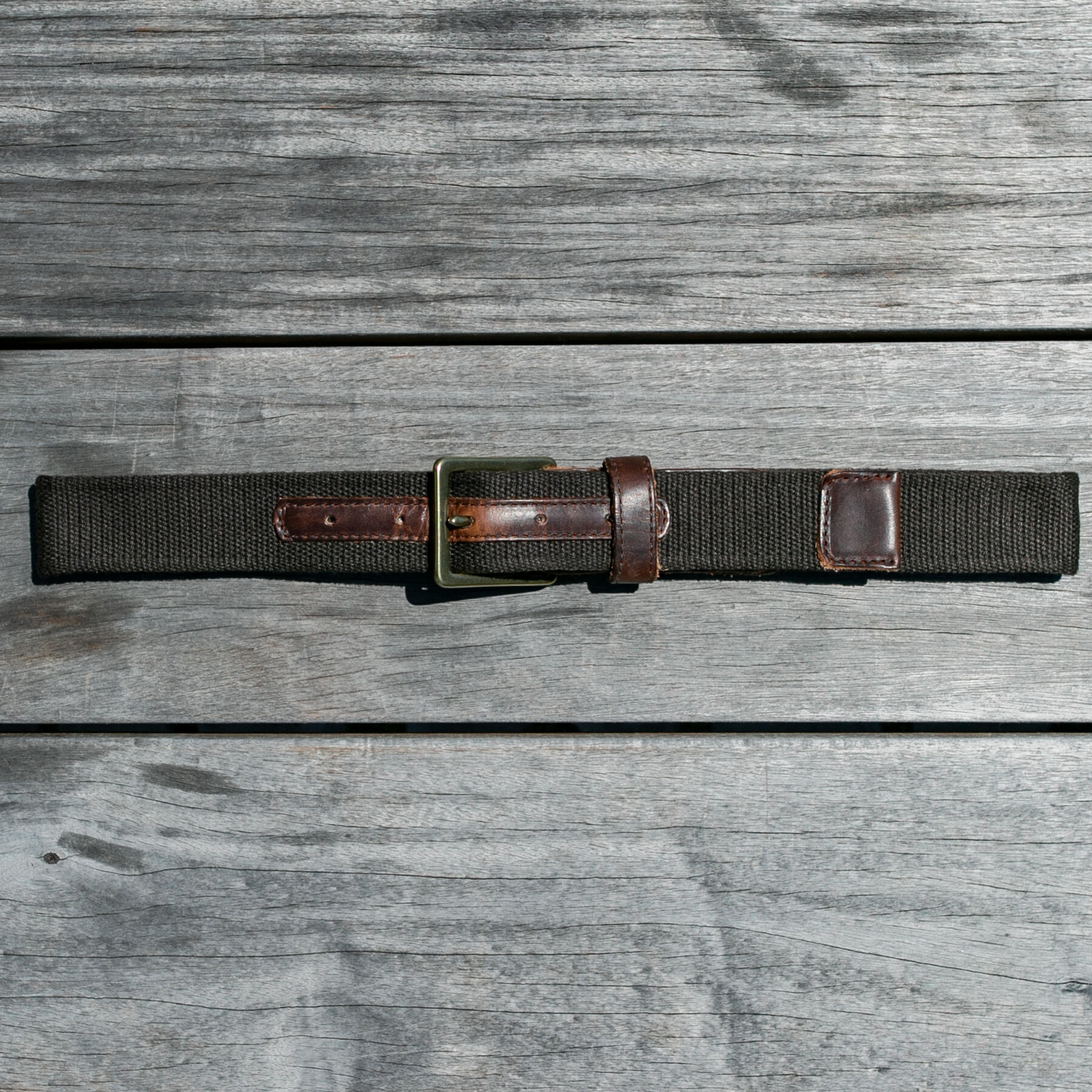 gustin drab webbing belt - nut brown dublin