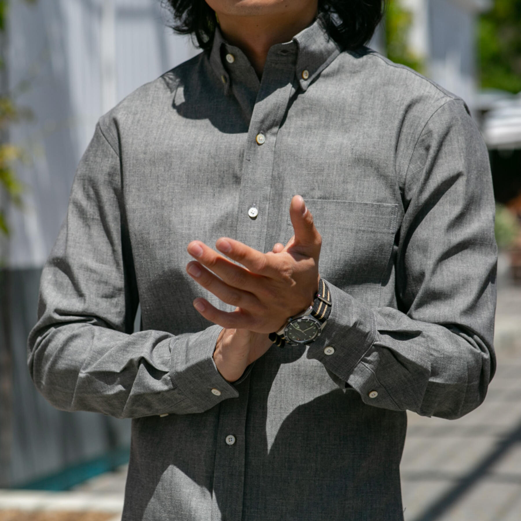gustin #684 grey chambray