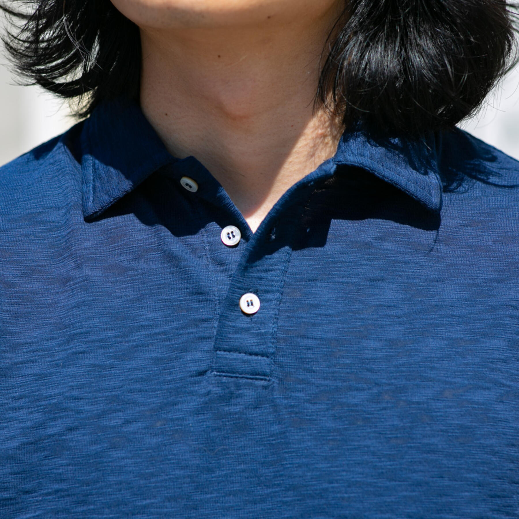 gustin american slub polo - navy