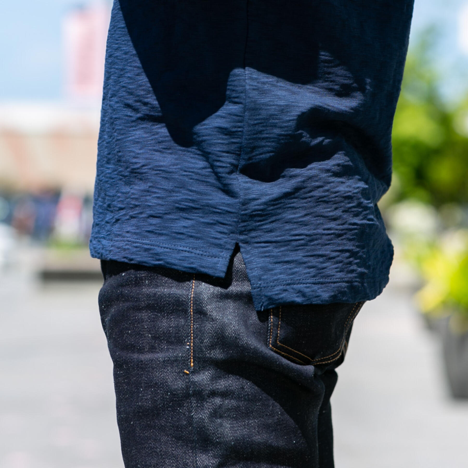 gustin american slub polo - navy