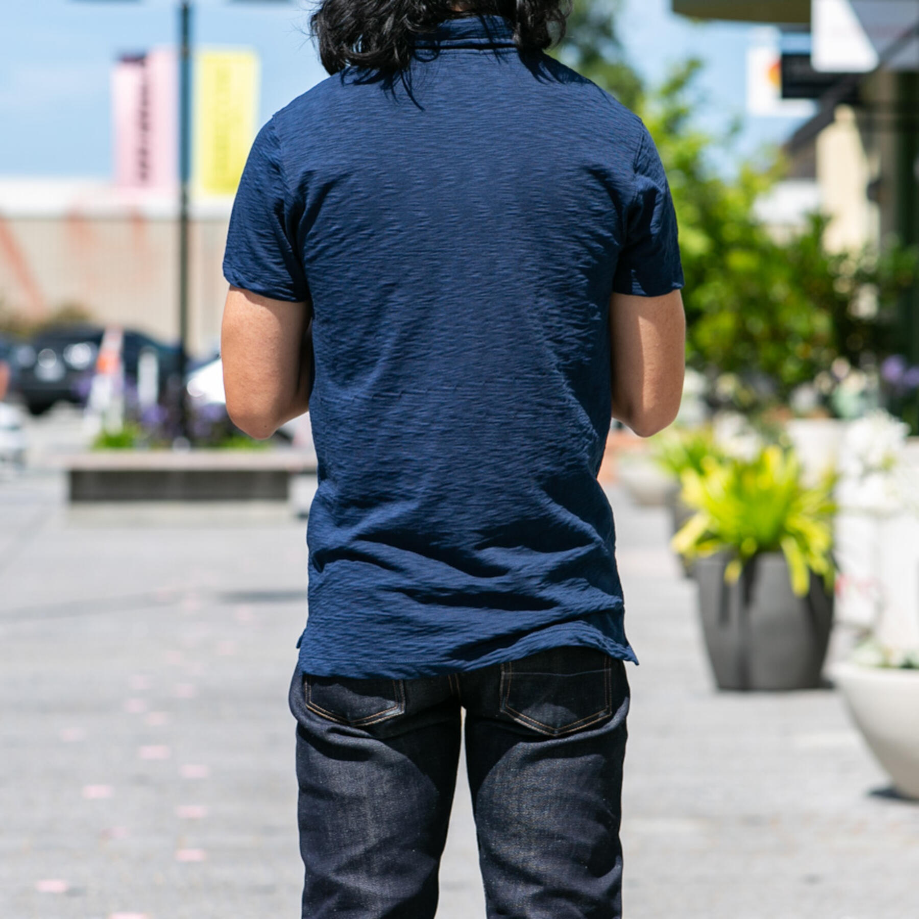 gustin american slub polo - navy